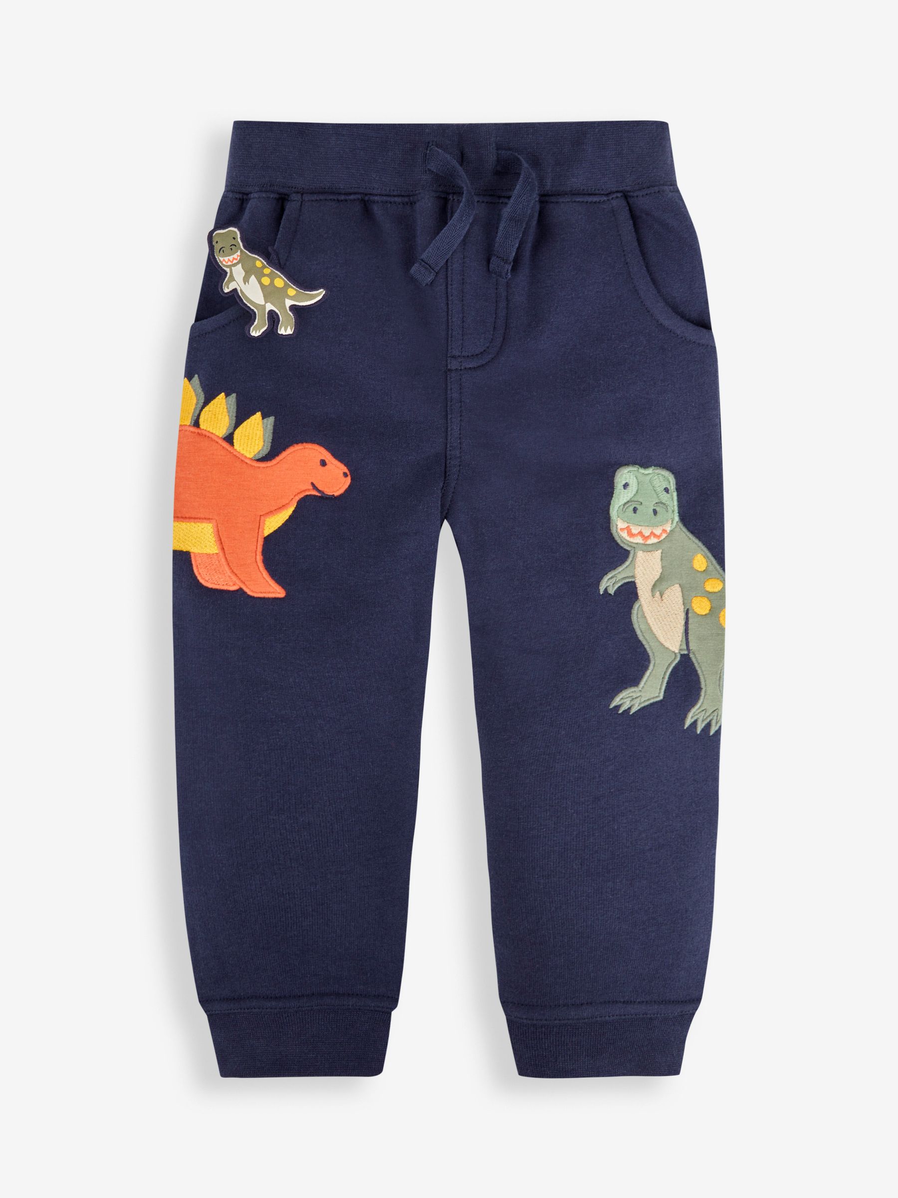 Navy Blue Dinosaurs Appliqué Joggers With Pet In Pocket - Image 3 of 6