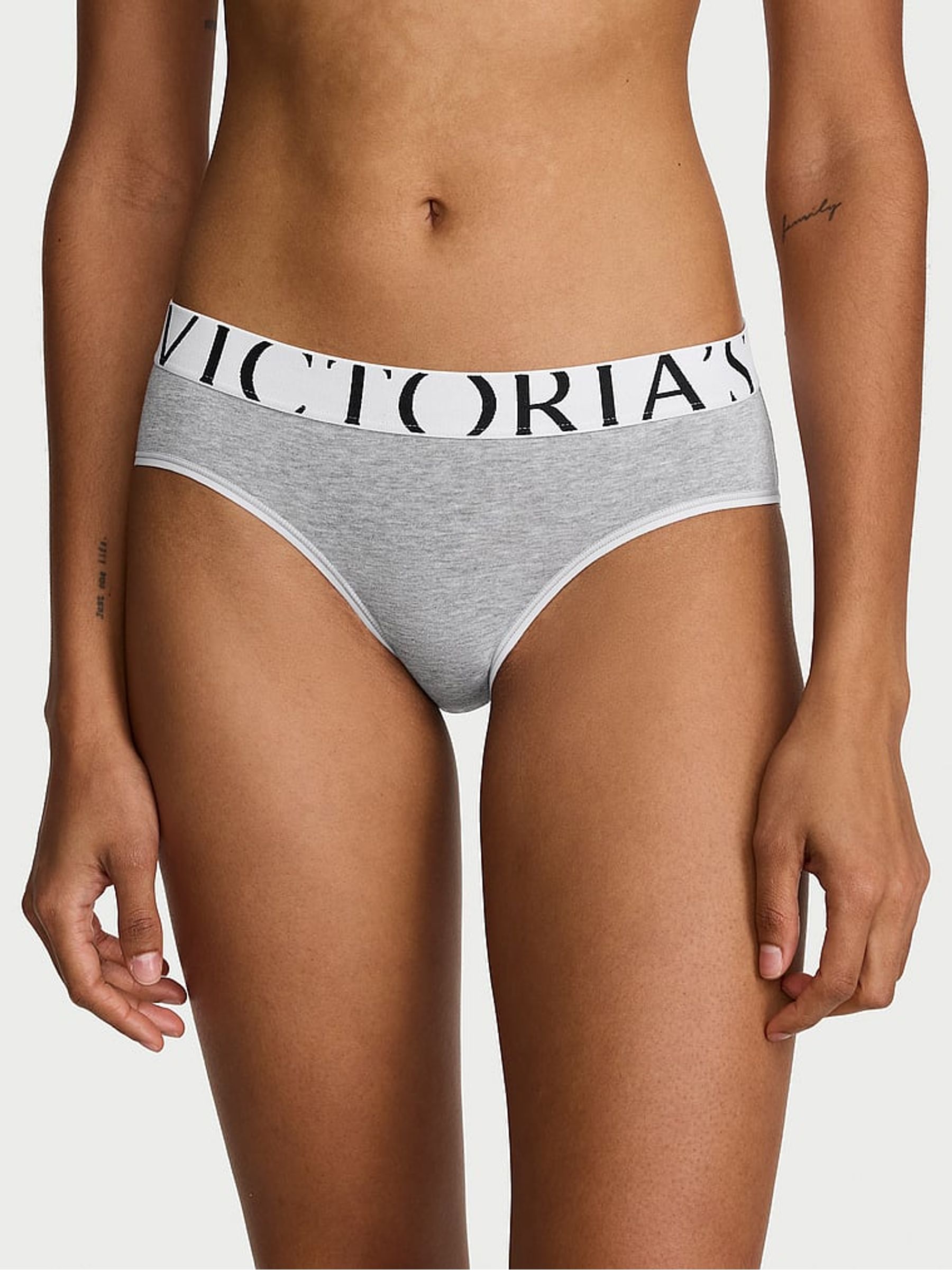 Black/Grey/Nude/White/Pink Hipster 5 Pack Exploded Logo Cotton Knickers - Image 2 of 3