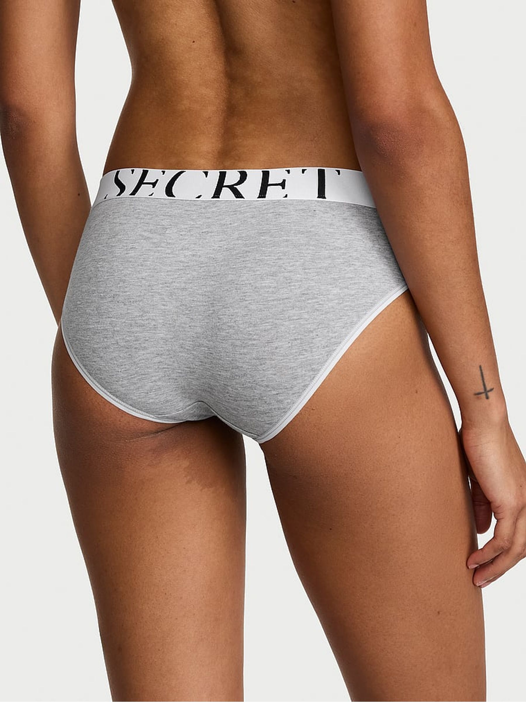 Black/Grey/Nude/White/Pink Hipster 5 Pack Exploded Logo Cotton Knickers - Image 3 of 3 Black/Grey/Nude/White/Pink Hipster 5 Pack Exploded Logo Cotton Knickers - Image 3 of 3