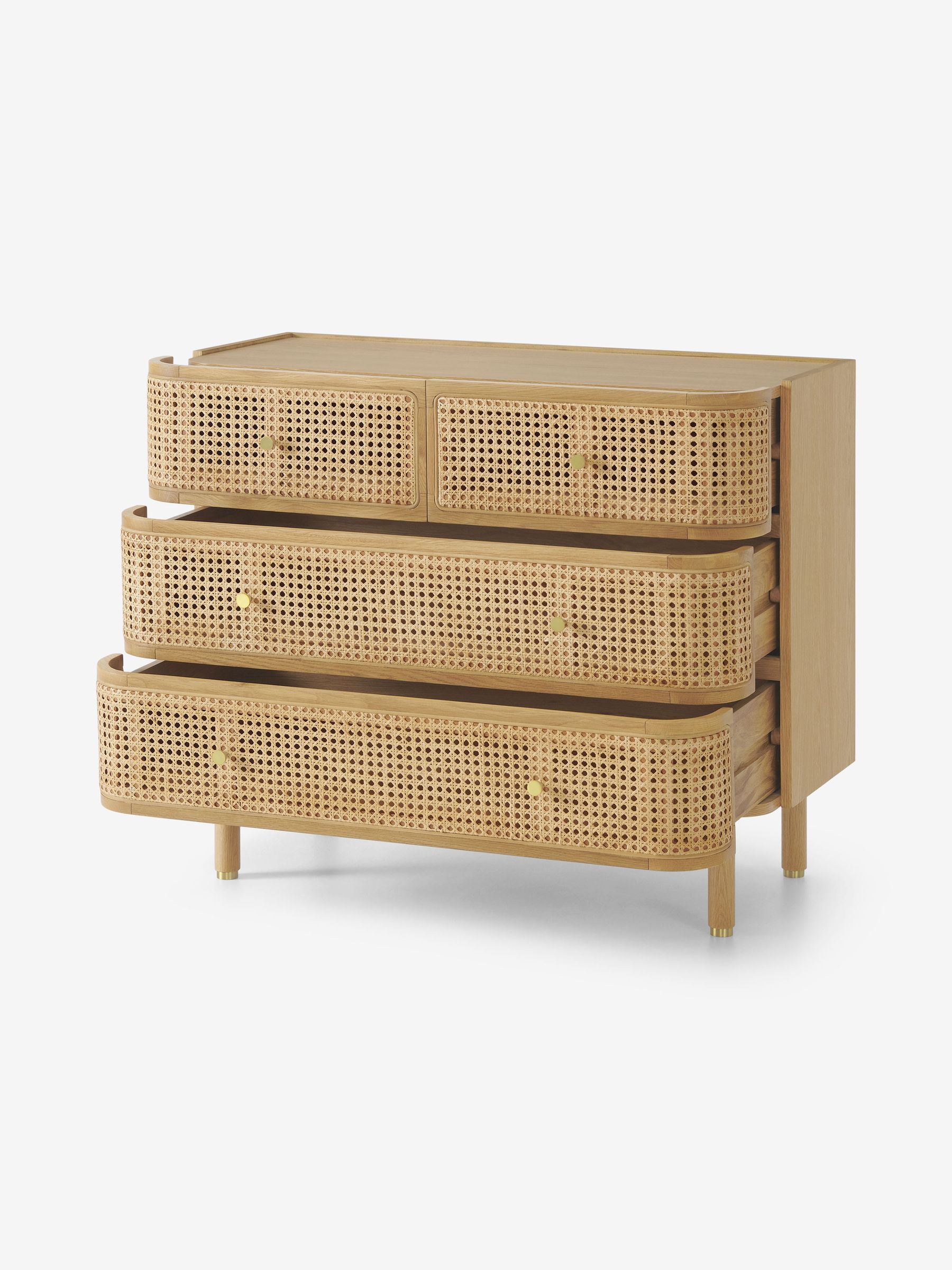 Ankhara Chest of Drawers in Natural Oak and Rattan - Image 2 of 3
