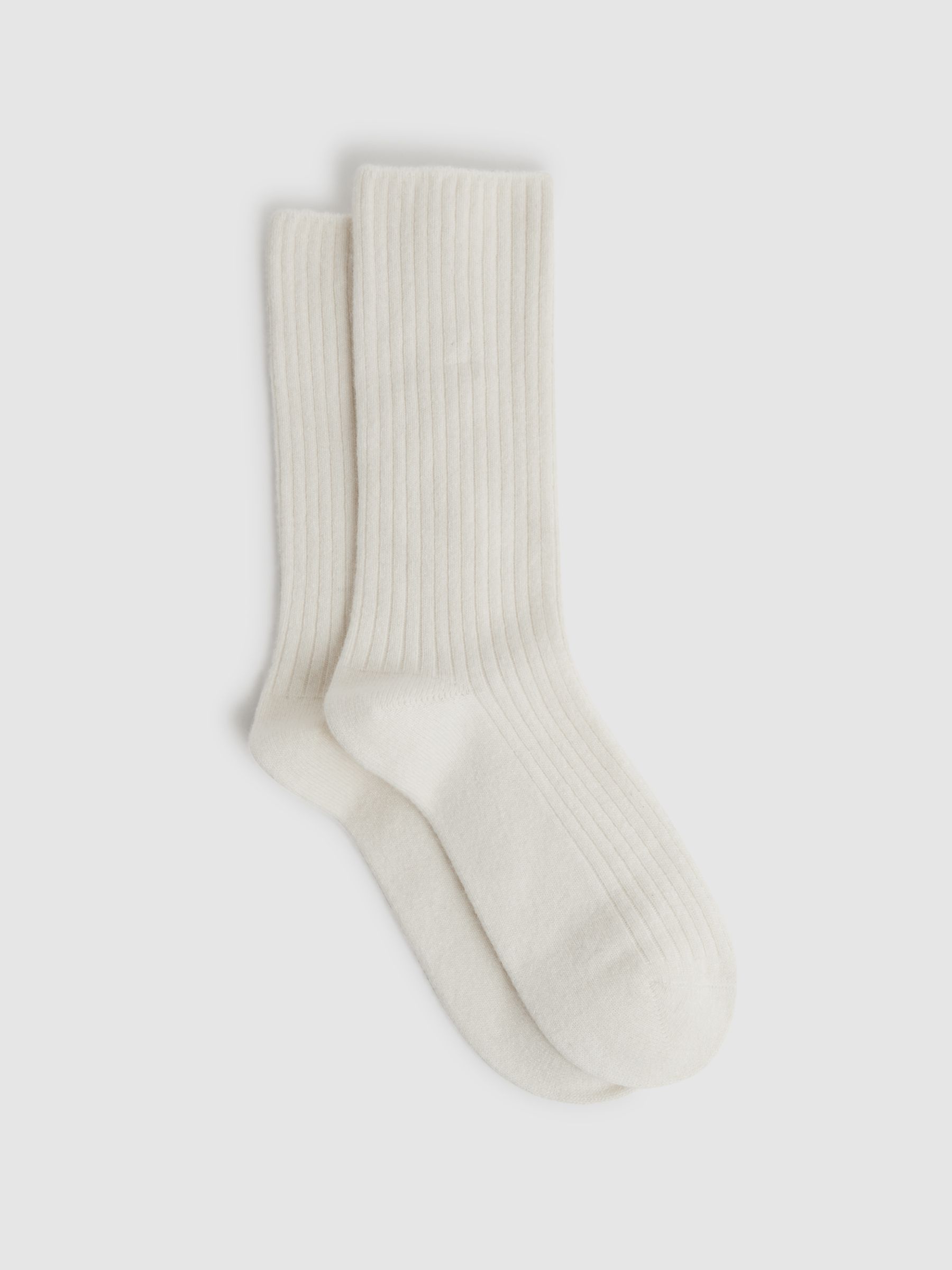 Ribbed Wool Blend Socks in Grey Marl - Image 1 of 3