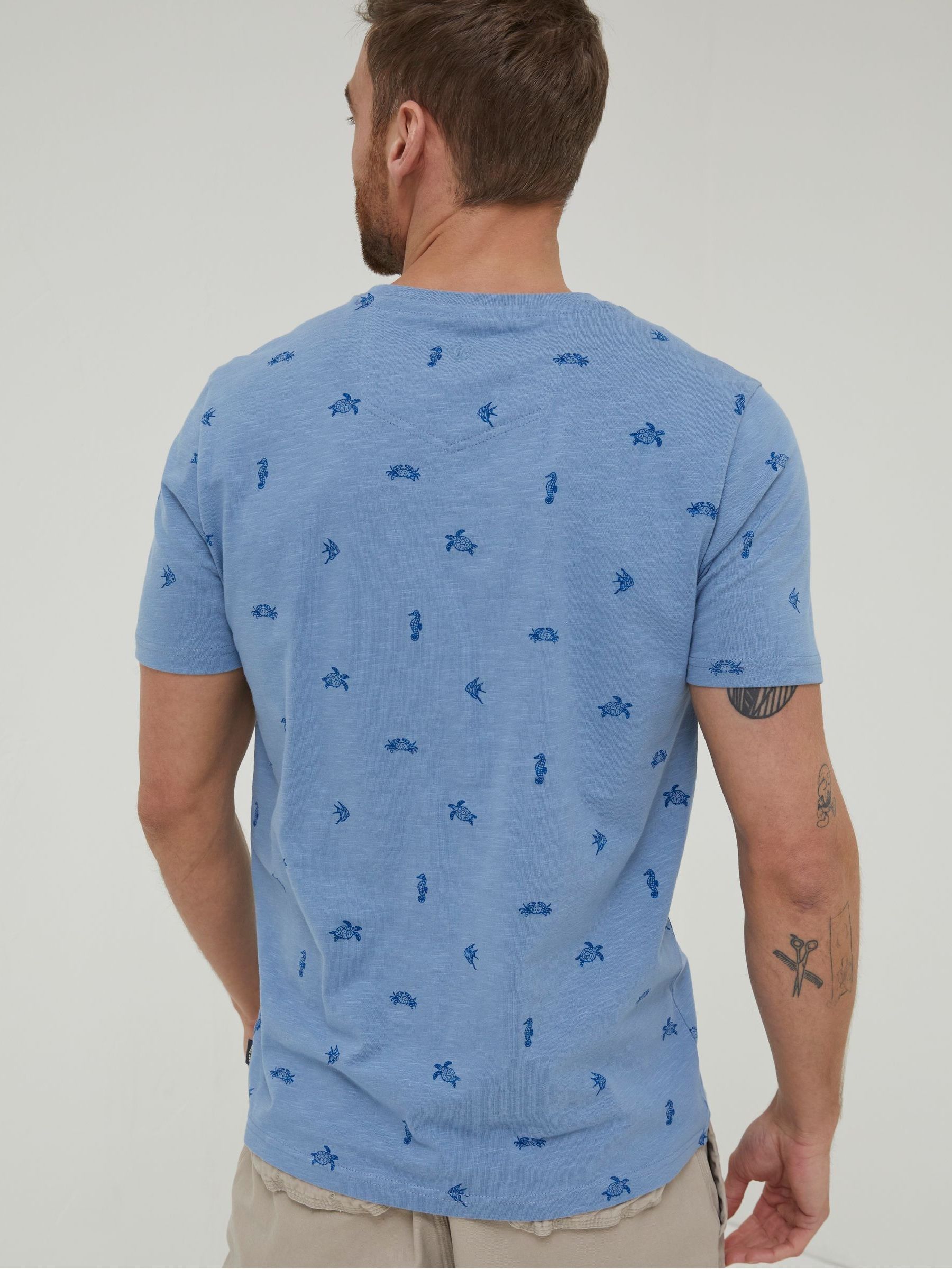 Blue Sealife Print T-Shirt - Image 2 of 5