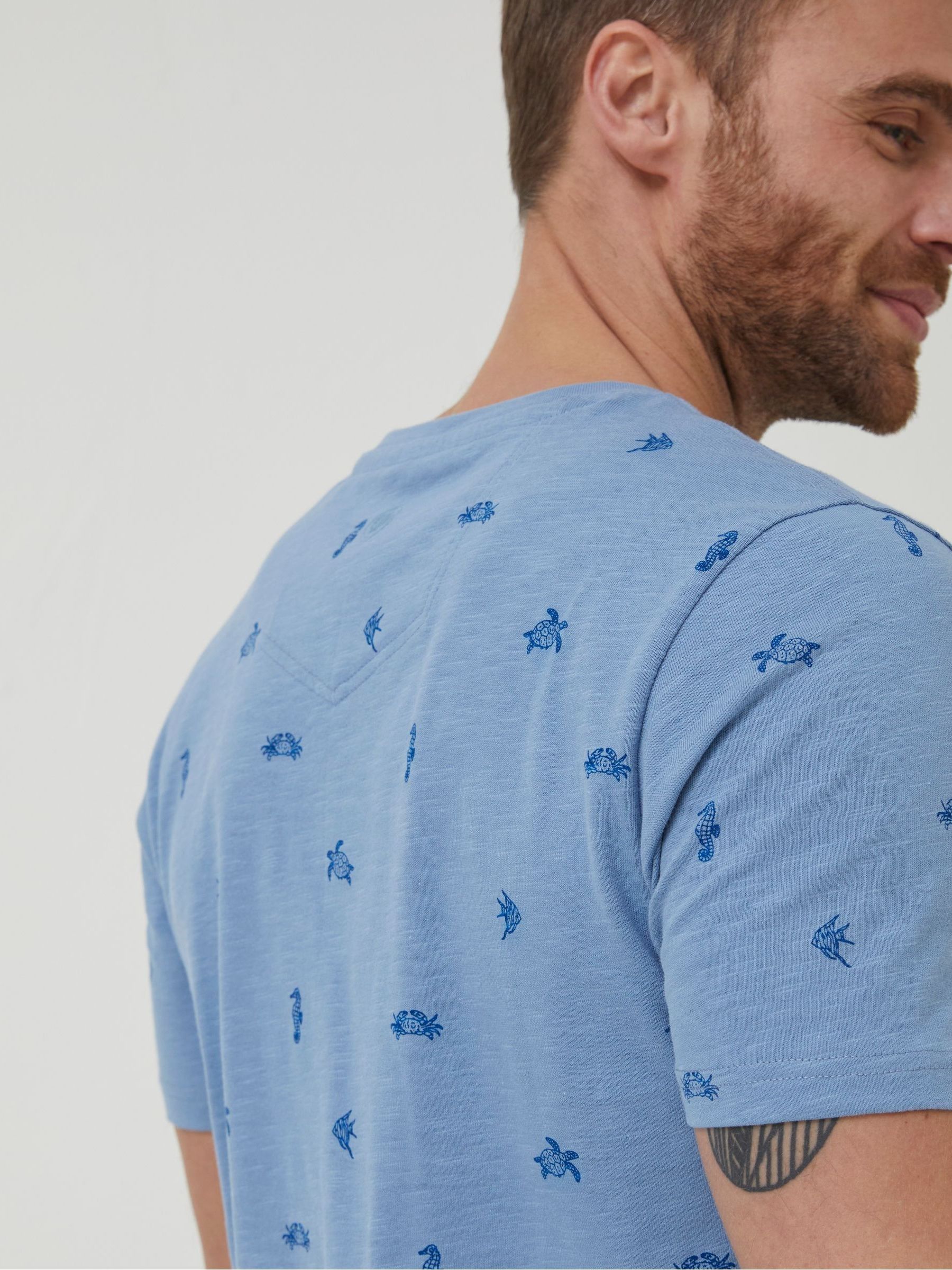 Blue Sealife Print T-Shirt - Image 4 of 5