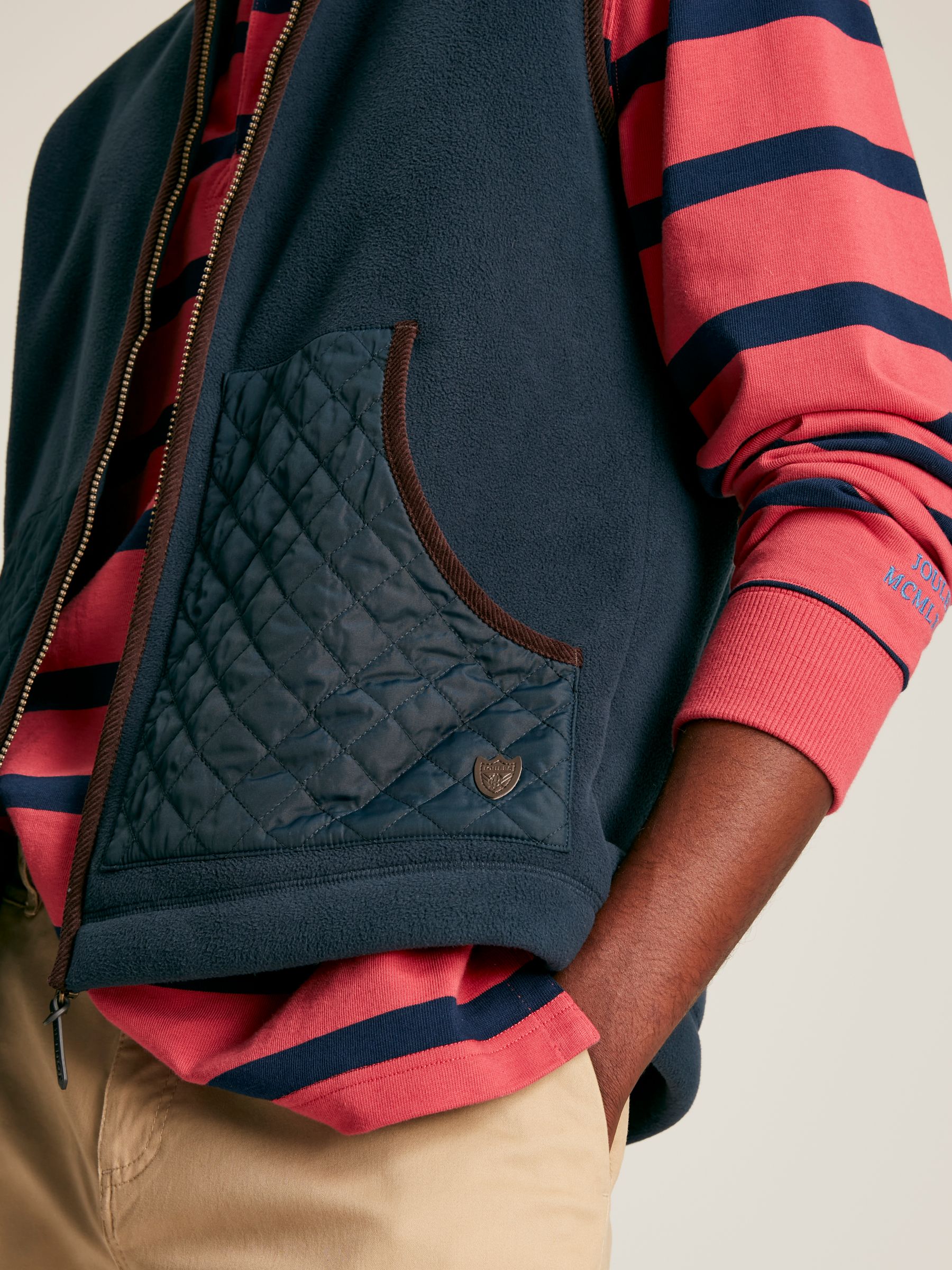 Greenfield Navy Blue Full Zip Fleece Gilet - Image 4 of 7