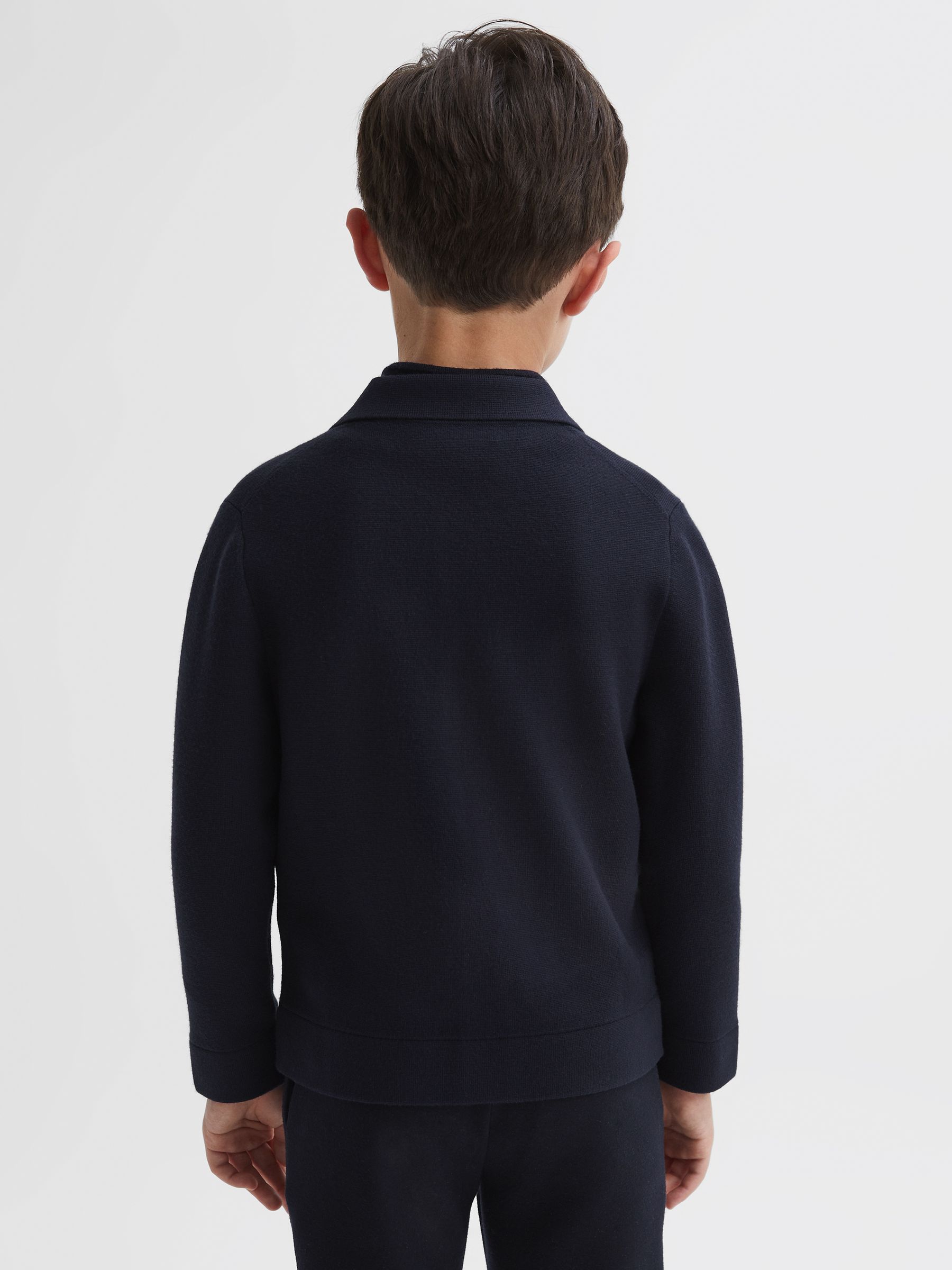 3-9 yrs Long Sleeve Button Through Cardigan in Oatmeal Melange - Image 5 of 6