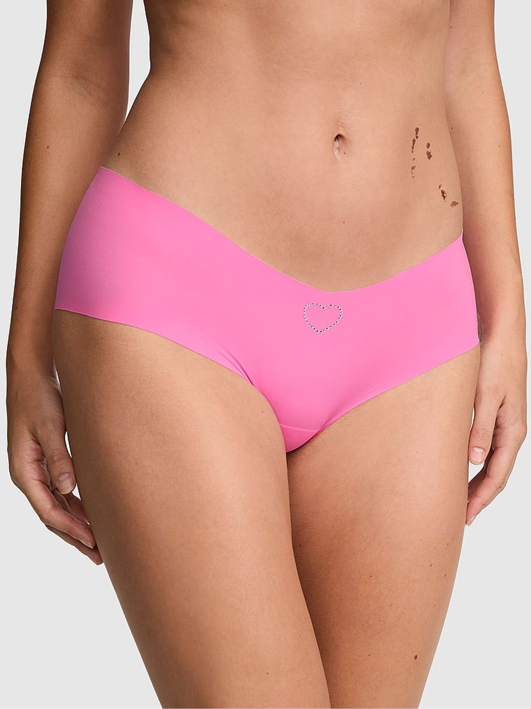 Hollywood Pink Diamante Hipster No Show Knickers - Image 1 of 3