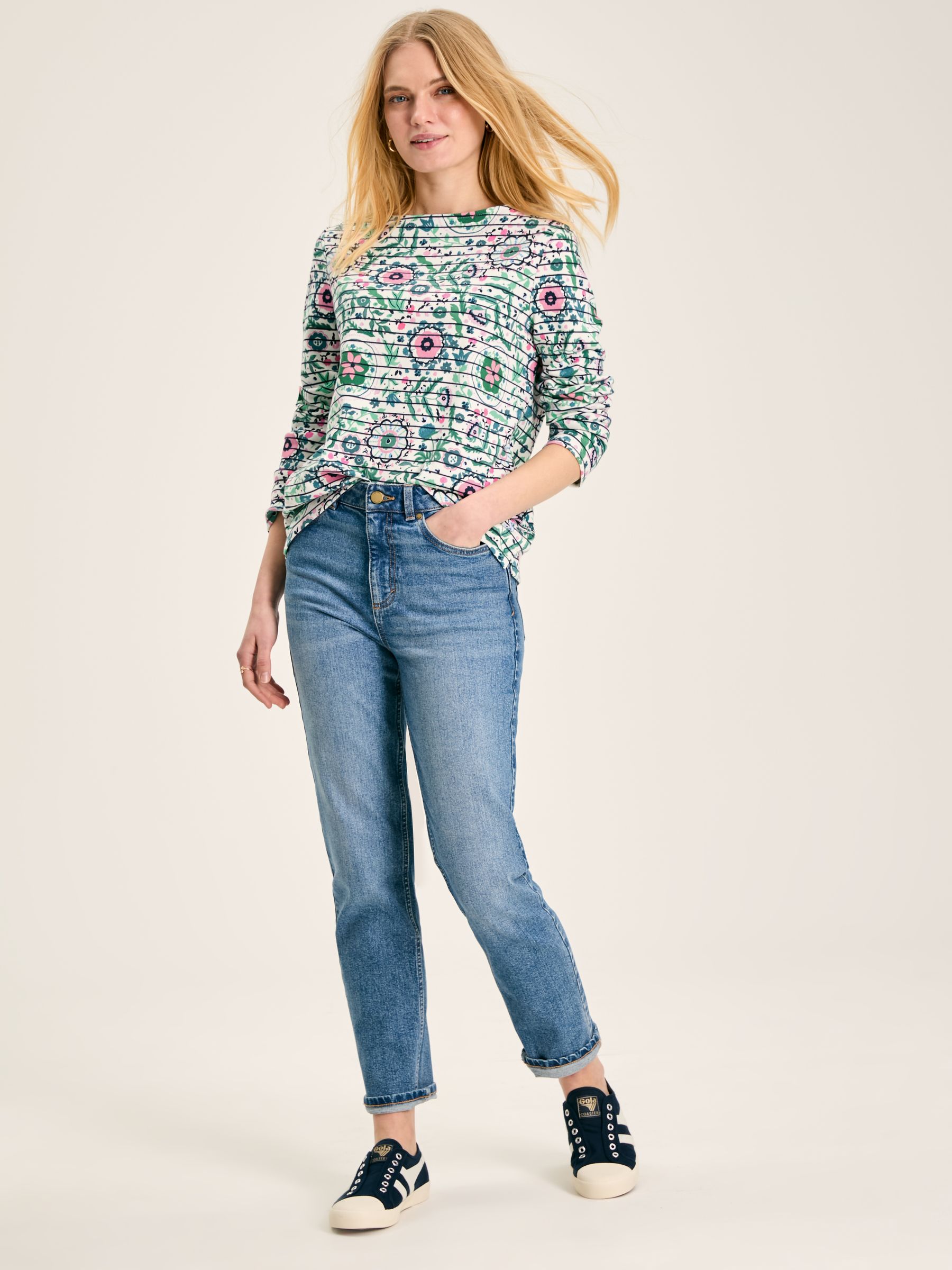 New Harbour Floral Print Boat Neck Breton Top - Image 3 of 6