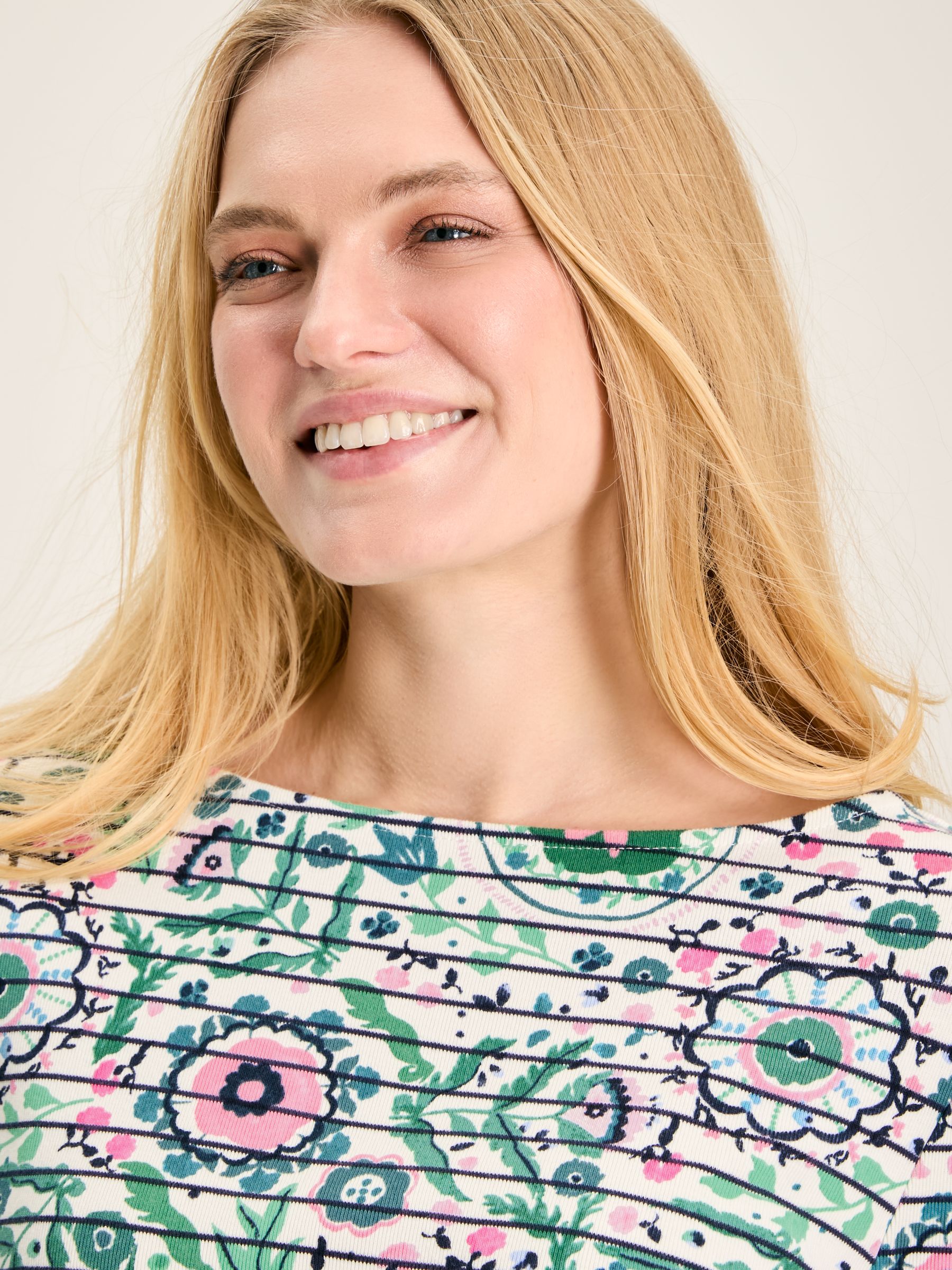 New Harbour Floral Print Boat Neck Breton Top - Image 5 of 6
