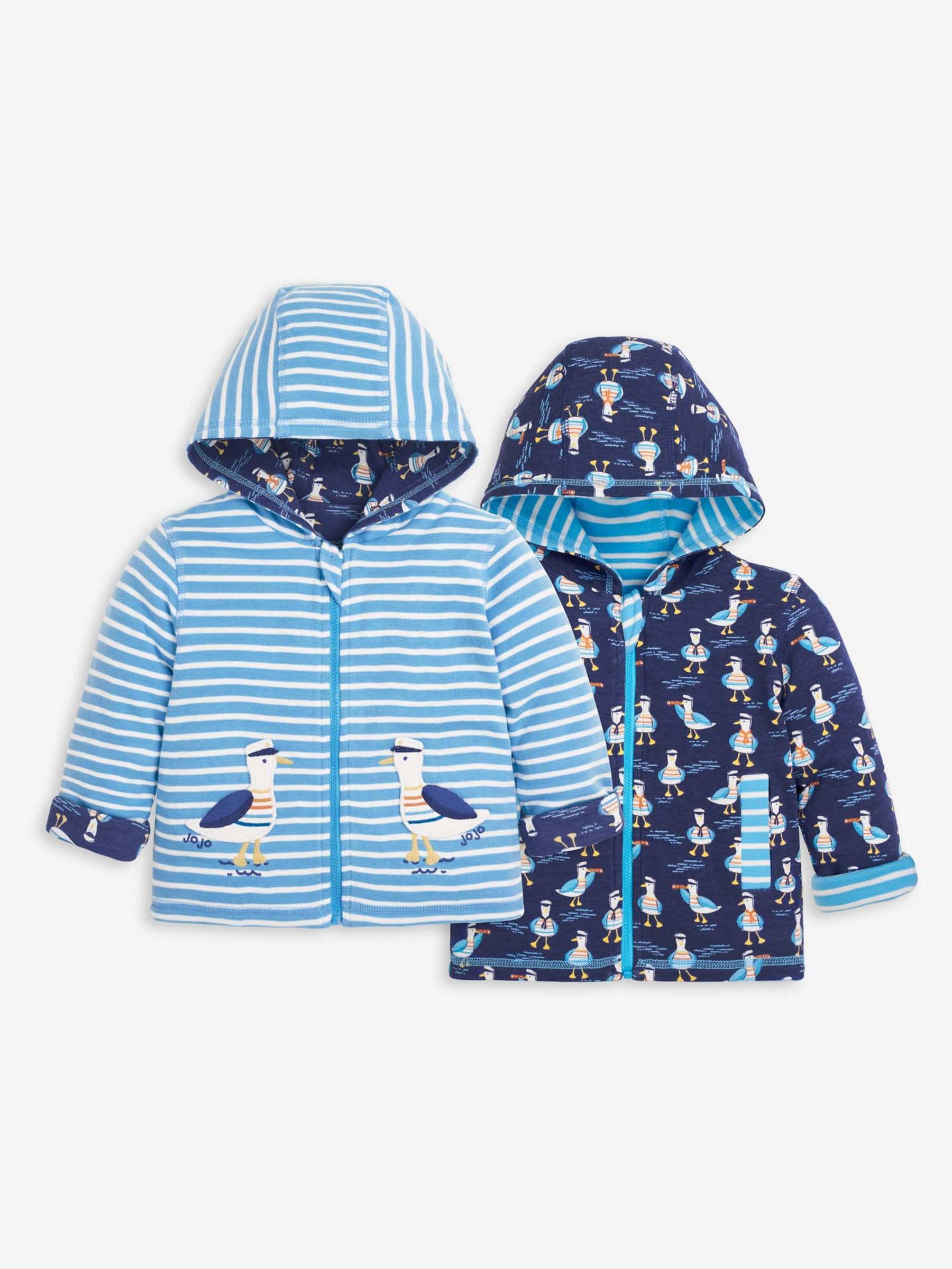 Blue Kids Seagull Appliqué Reversible Hoodie - Image 1 of 6