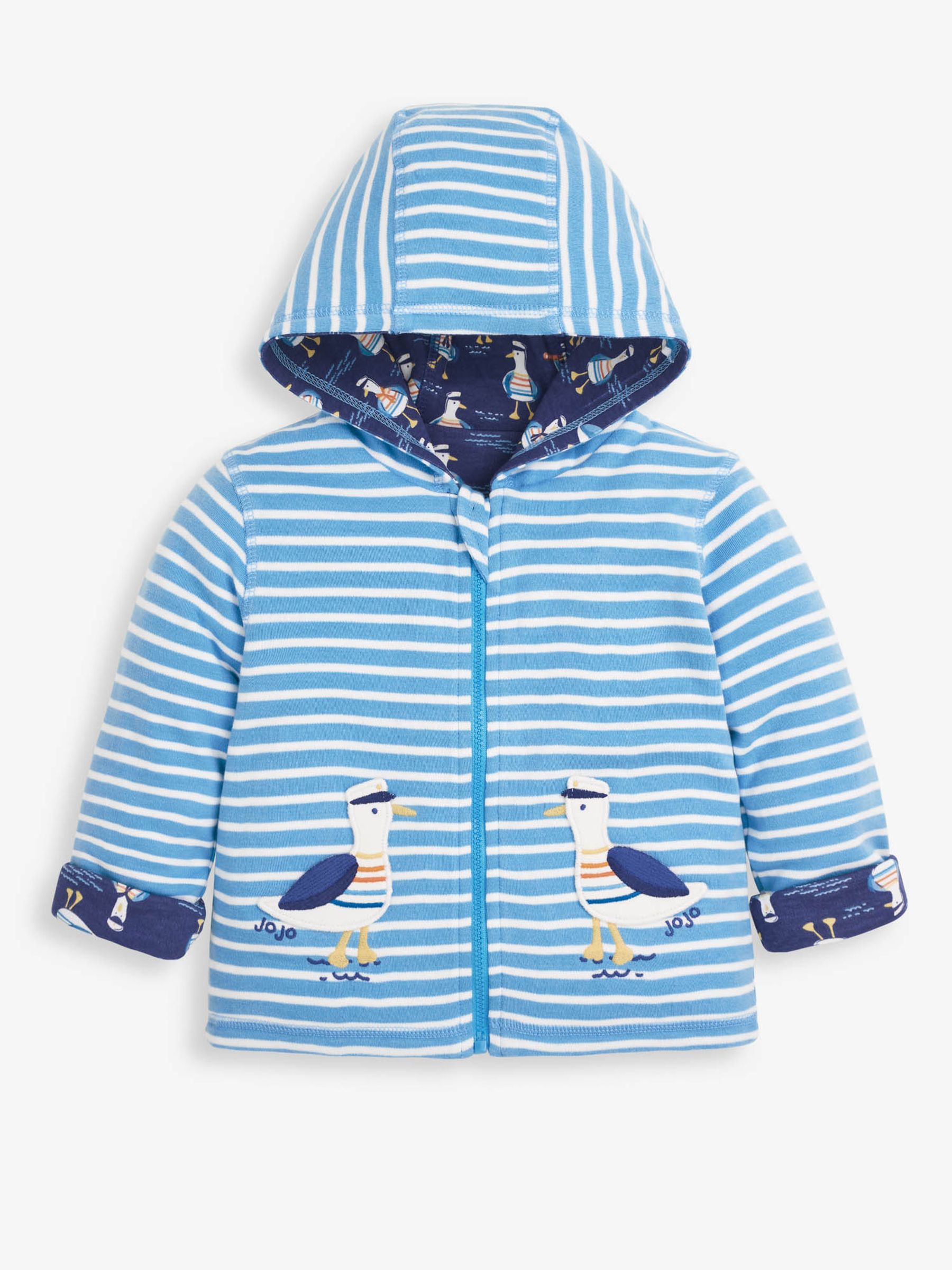 Blue Kids Seagull Appliqué Reversible Hoodie - Image 2 of 6