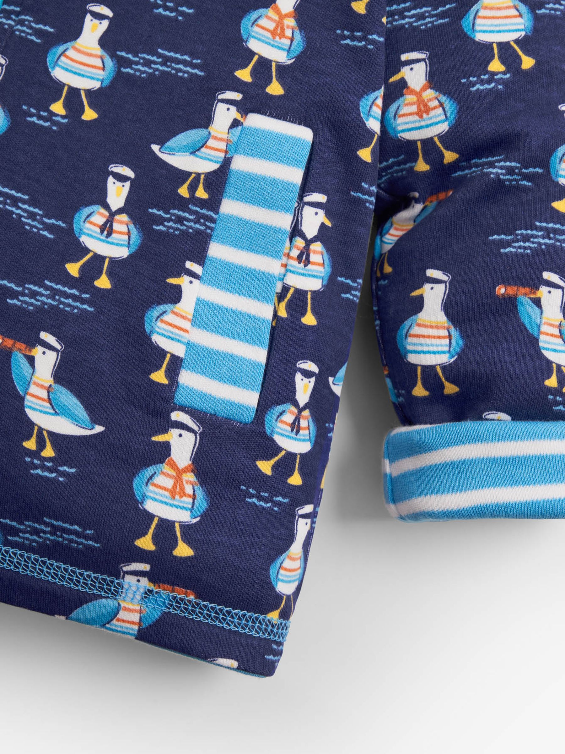Blue Kids Seagull Appliqué Reversible Hoodie - Image 6 of 6