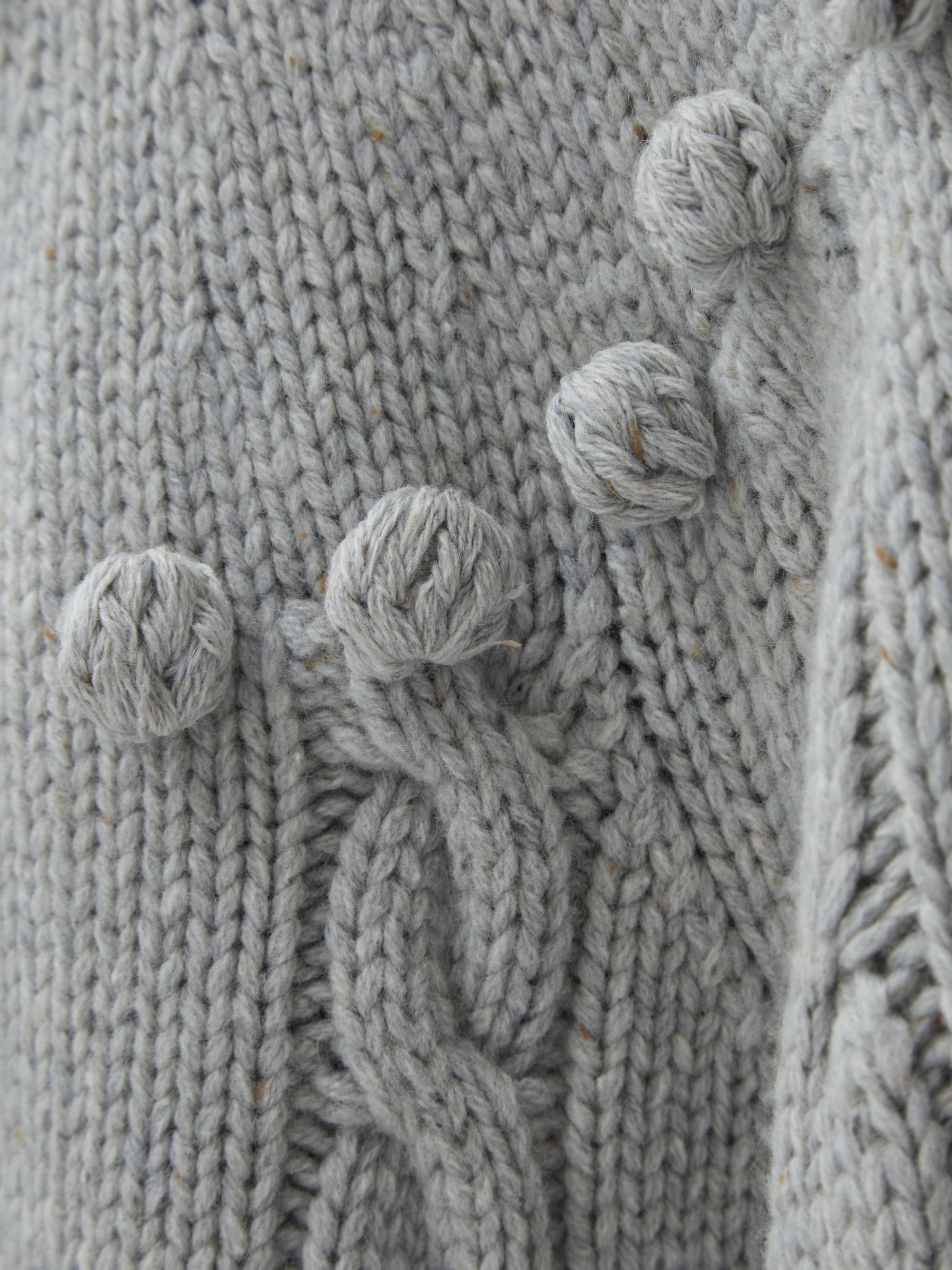 Joslin Wool Pom Pom Crew Neck Jumper in Grey Marle - Image 6 of 6