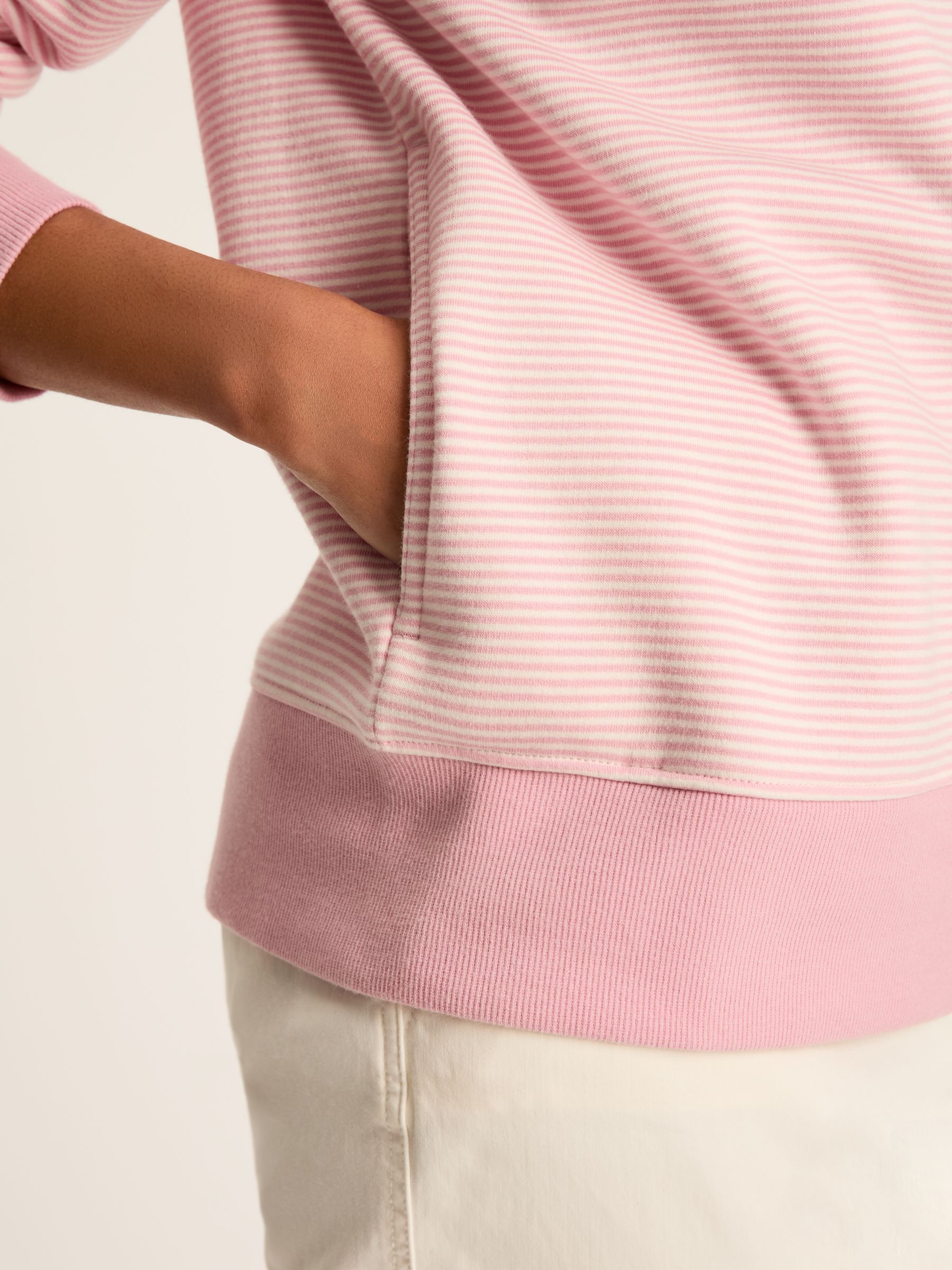 Rushton Pink Cowl Neck Hoodie | Joules