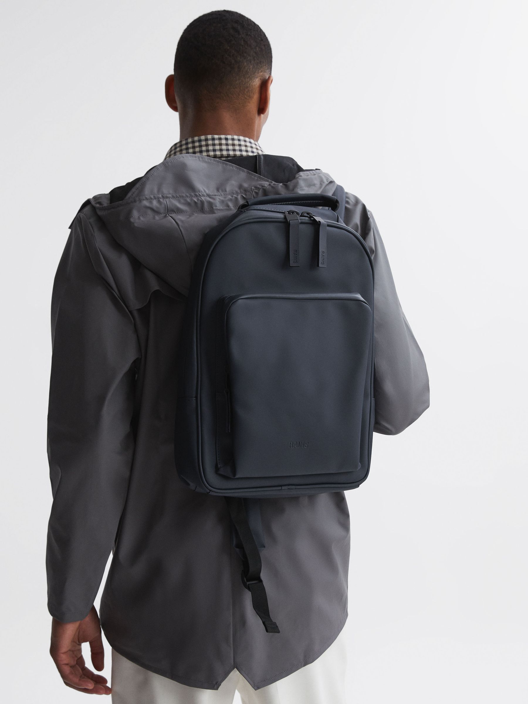Rains Backpack in Navy - Image 2 of 5 Rains Backpack in Navy - Image 2 of 5