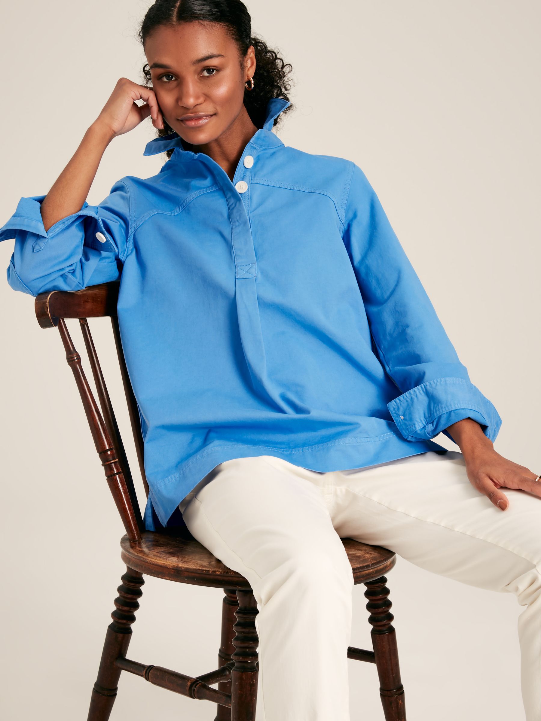 Brinley Blue Cotton Deck Shirt - Image 2 of 6