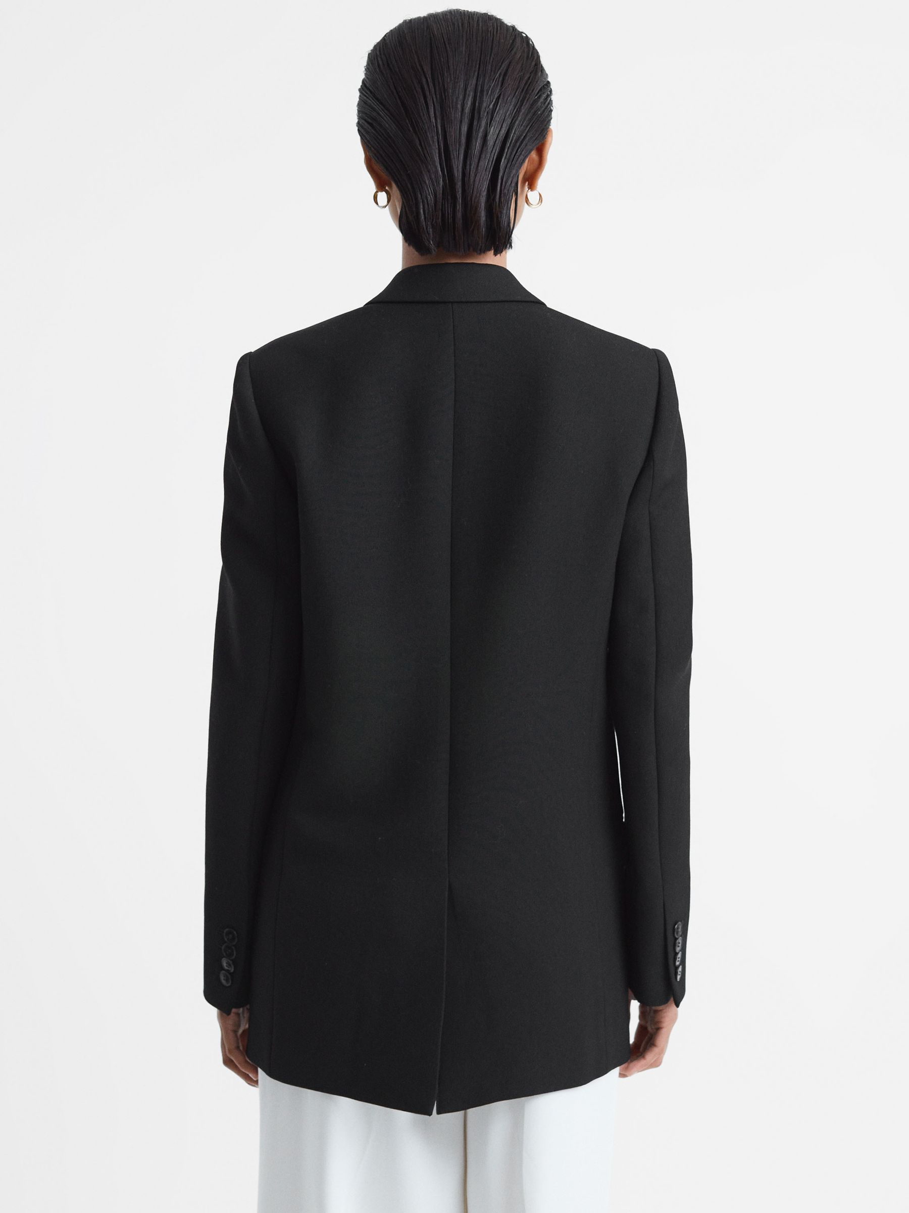 Modern Fit Wool Double Breasted Blazer in Black - Image 5 of 8