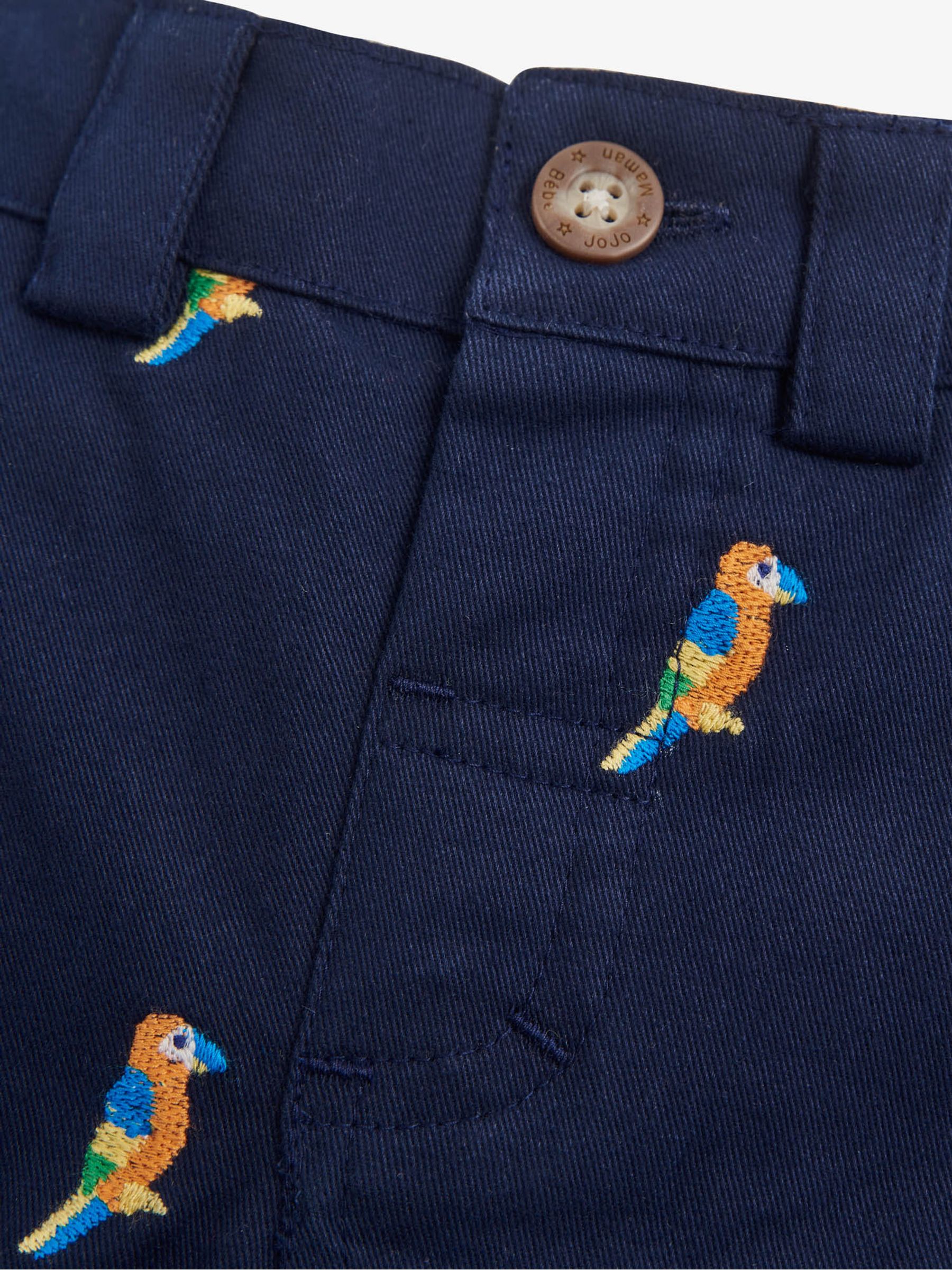 Navy Boys' Parrot Embroidered Shorts - Image 3 of 3