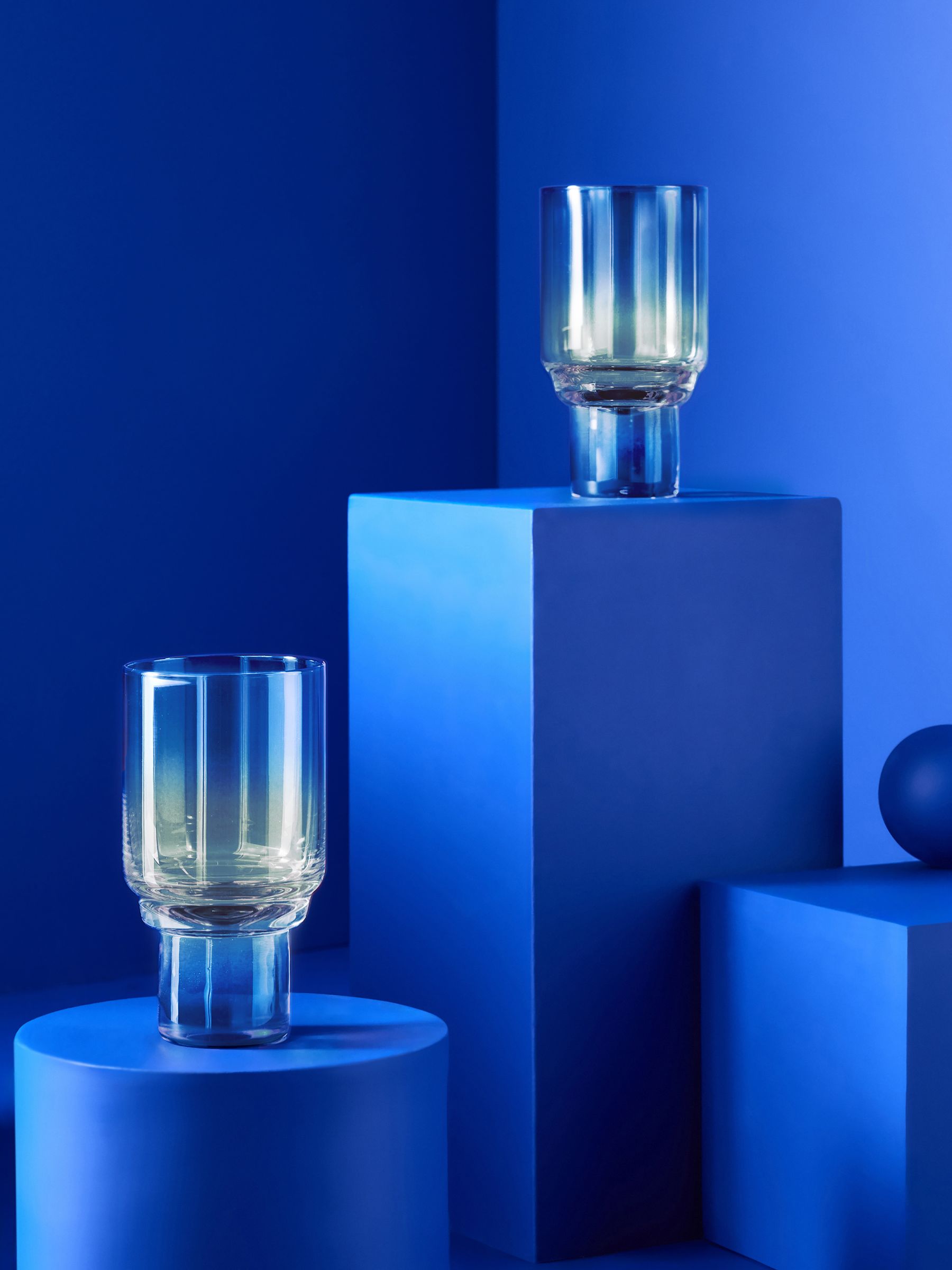 Juno Wine Glasses in Blue & Green - Image 2 of 3