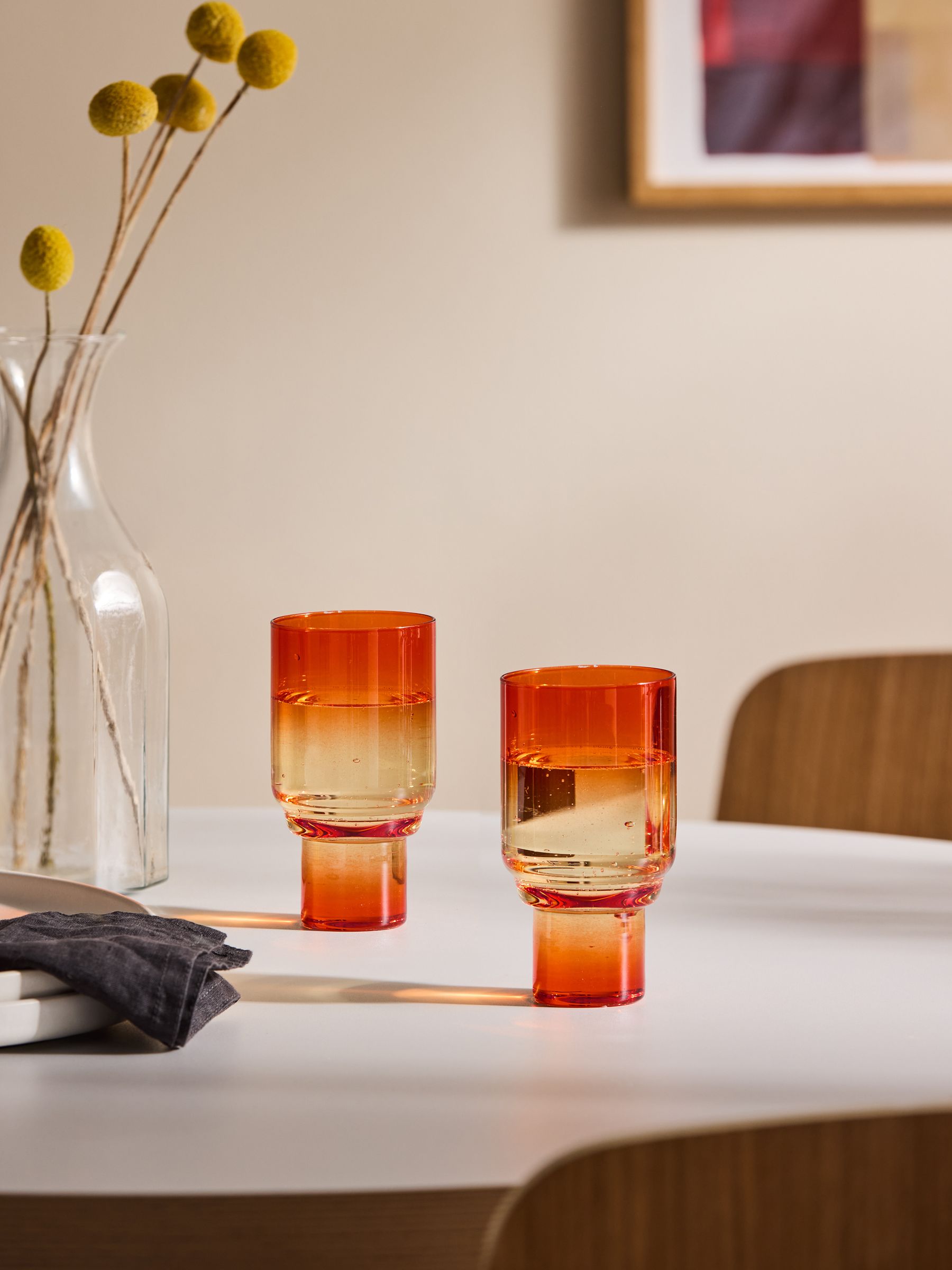 Juno Wine Glasses in Orange & Yellow - Image 1 of 4