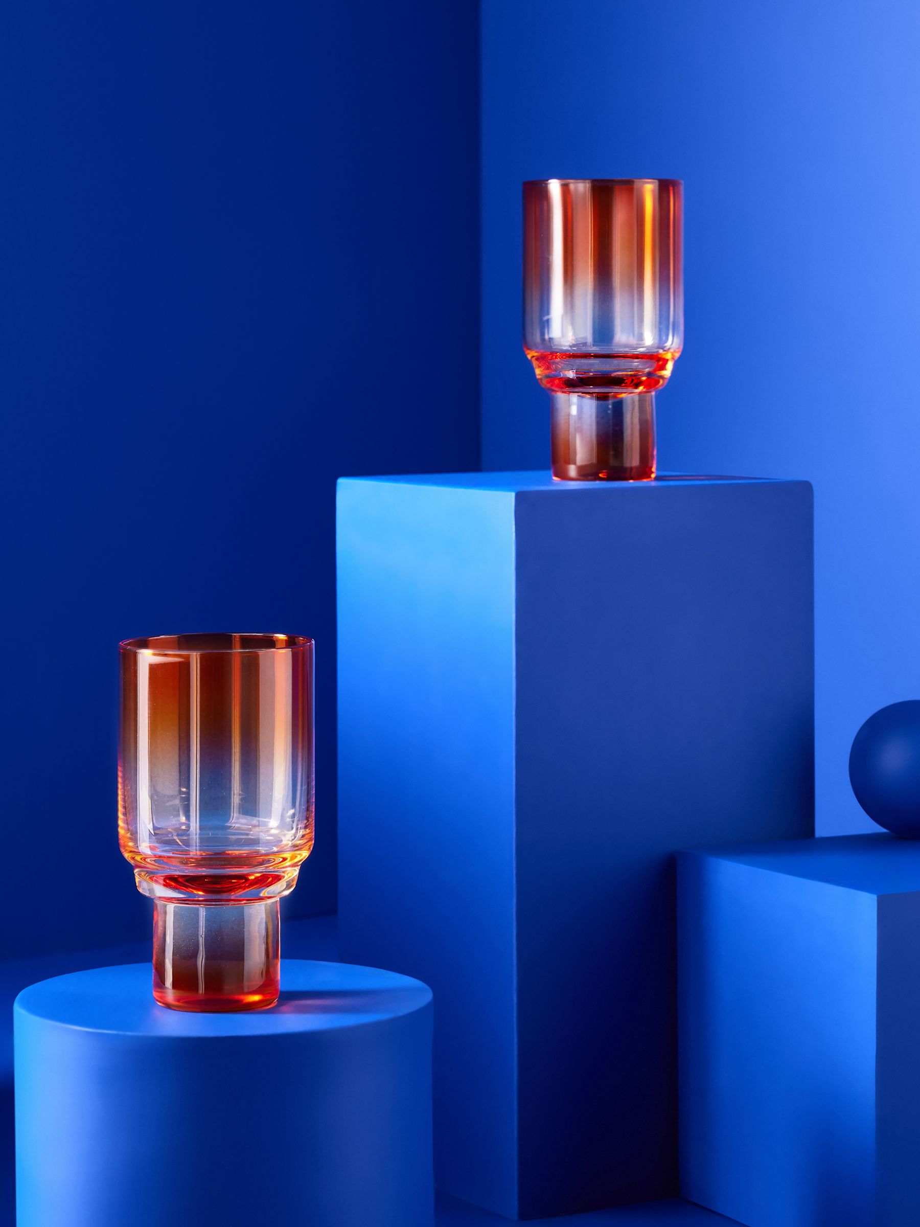 Juno Wine Glasses in Orange & Yellow - Image 2 of 4