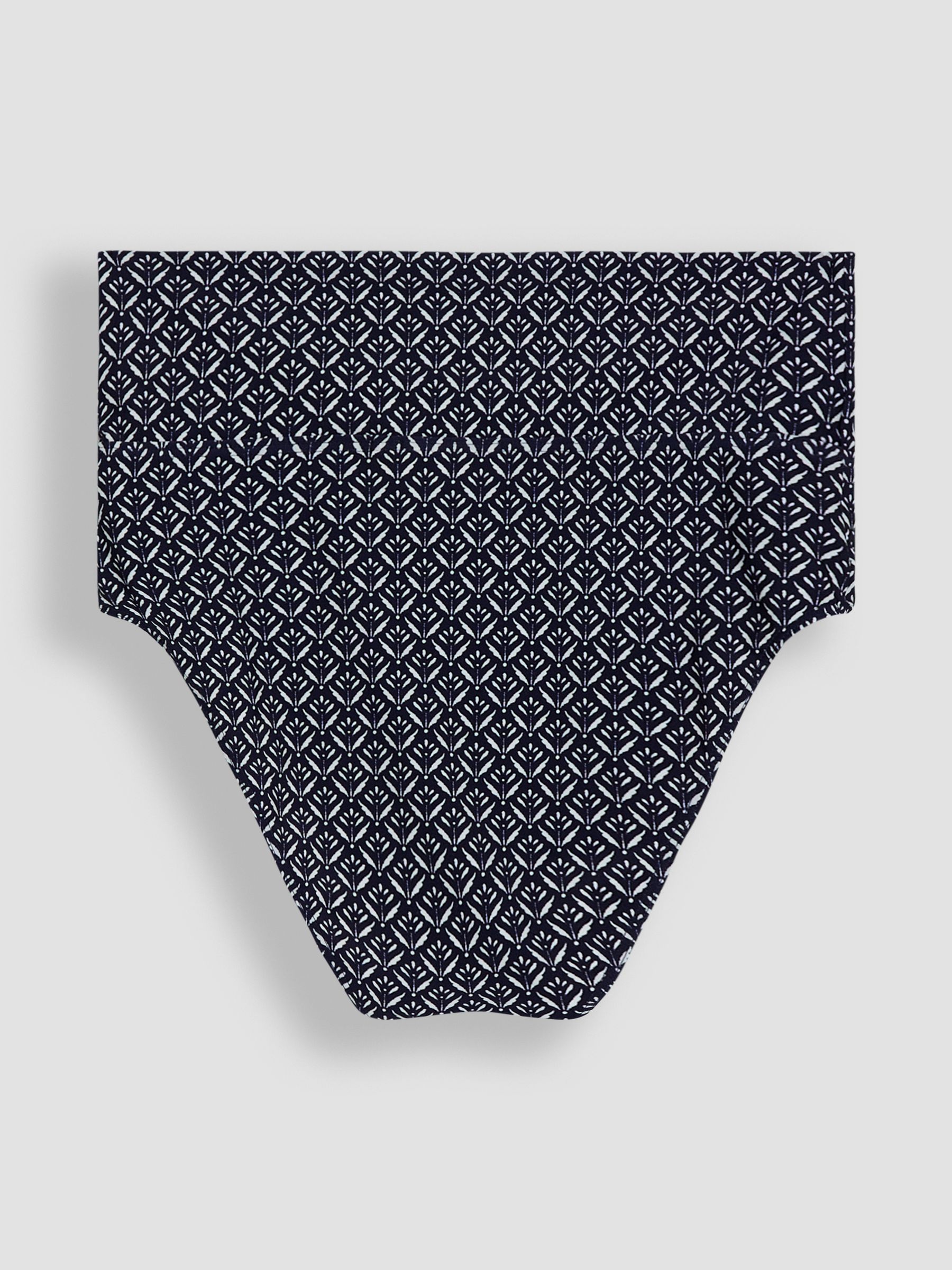 Navy Blue Batik Print V-Neck Batik Maternity Tankini Set - Image 4 of 6