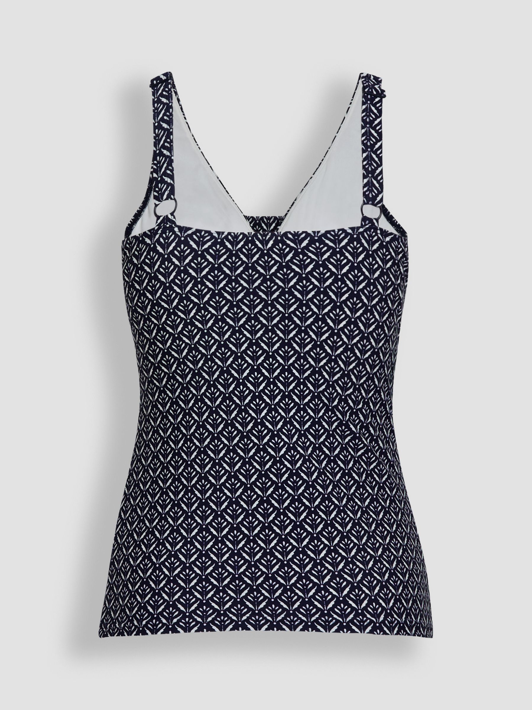 Navy Blue Batik Print V-Neck Batik Maternity Tankini Set - Image 5 of 6
