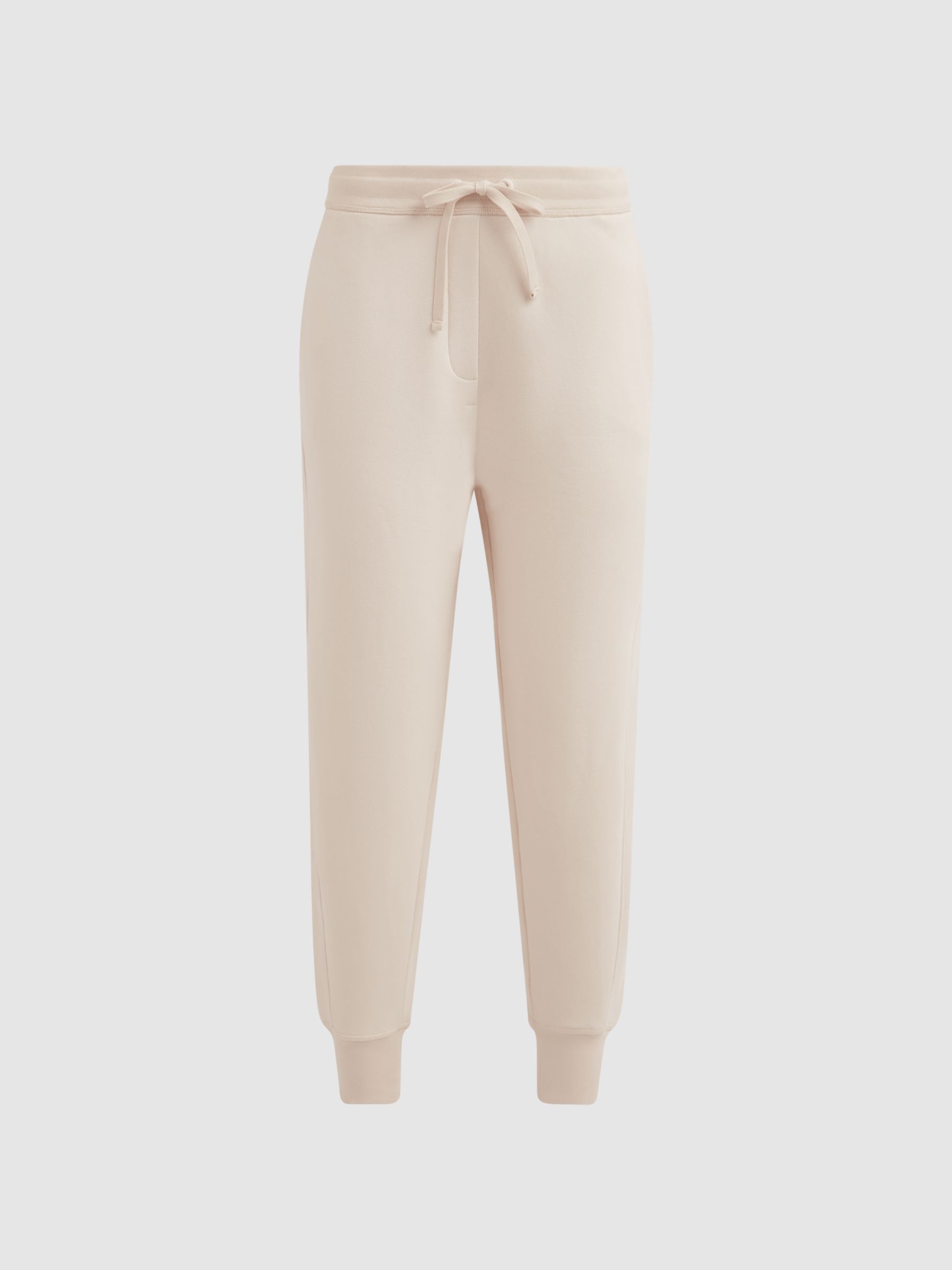 Cotton Drawstring Cuffed Joggers in Ivory - Image 2 of 4