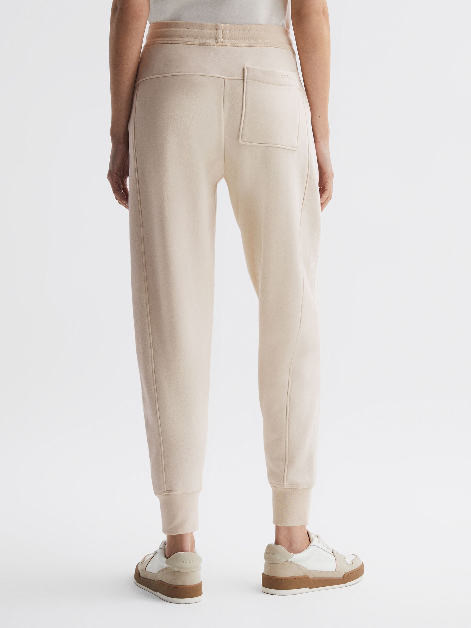 Cotton Drawstring Cuffed Joggers in Ivory - Image 4 of 4