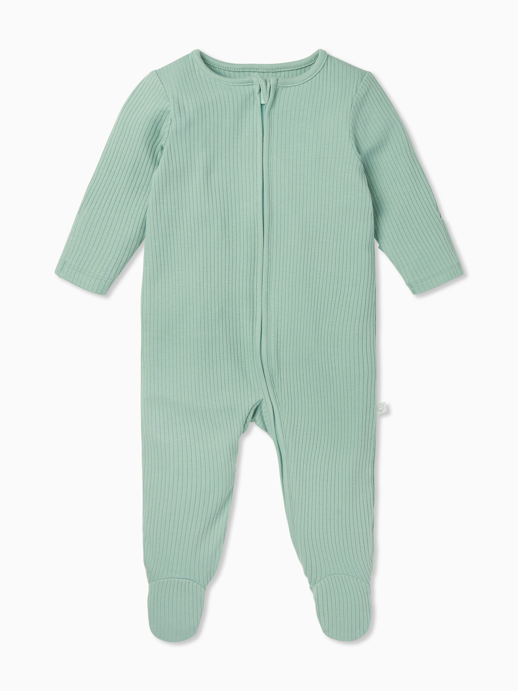 MORI Mint Green Stretch Supersoft 2 Way Zip Sleepsuit - Image 2 of 4