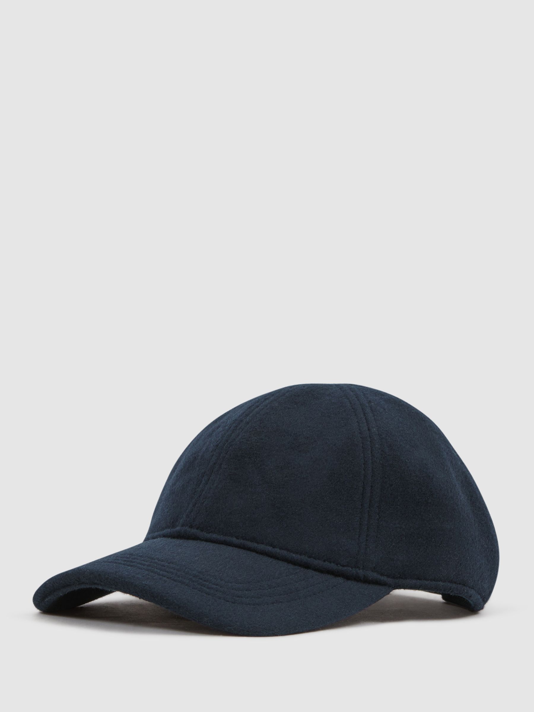 Wool Blend Baseball Cap in Navy - Image 1 of 4