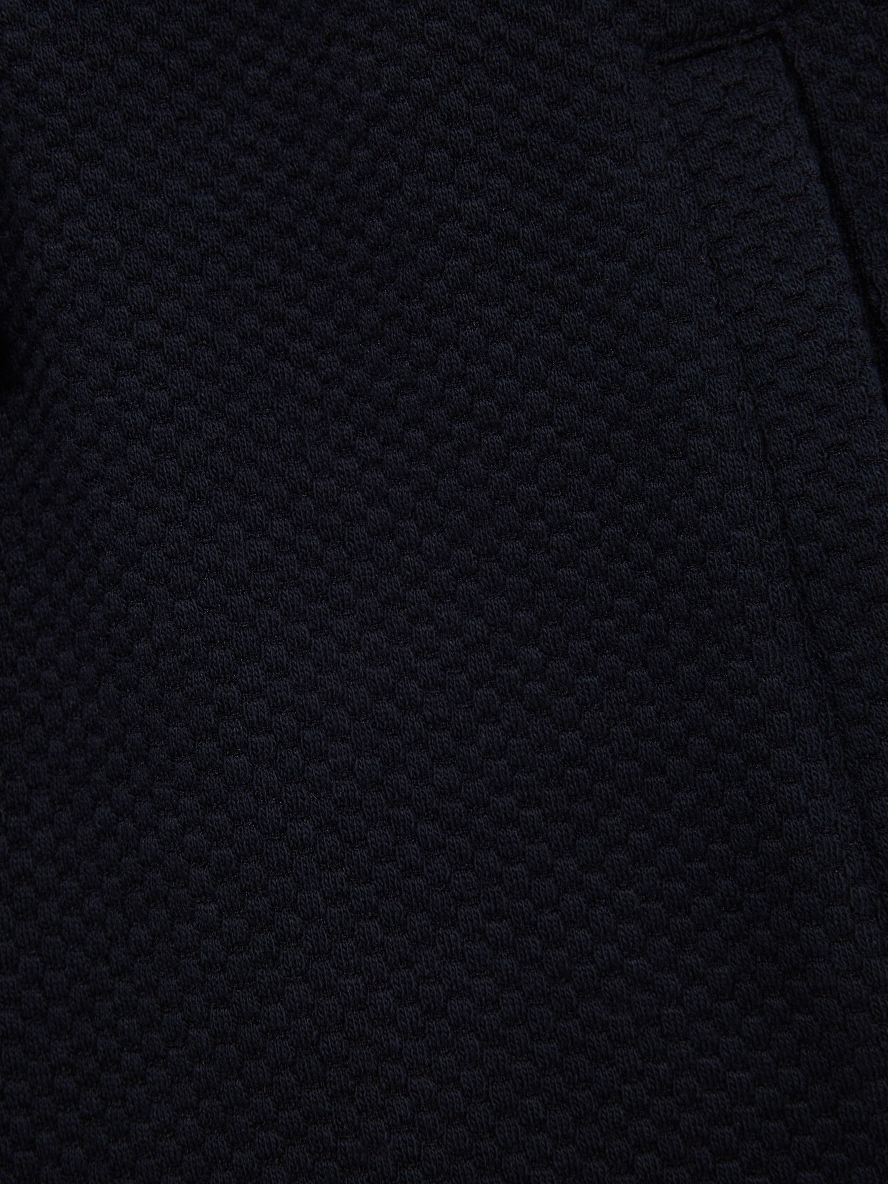 Senior Slim Fit Textured Drawstring Shorts in Navy - Image 6 of 6