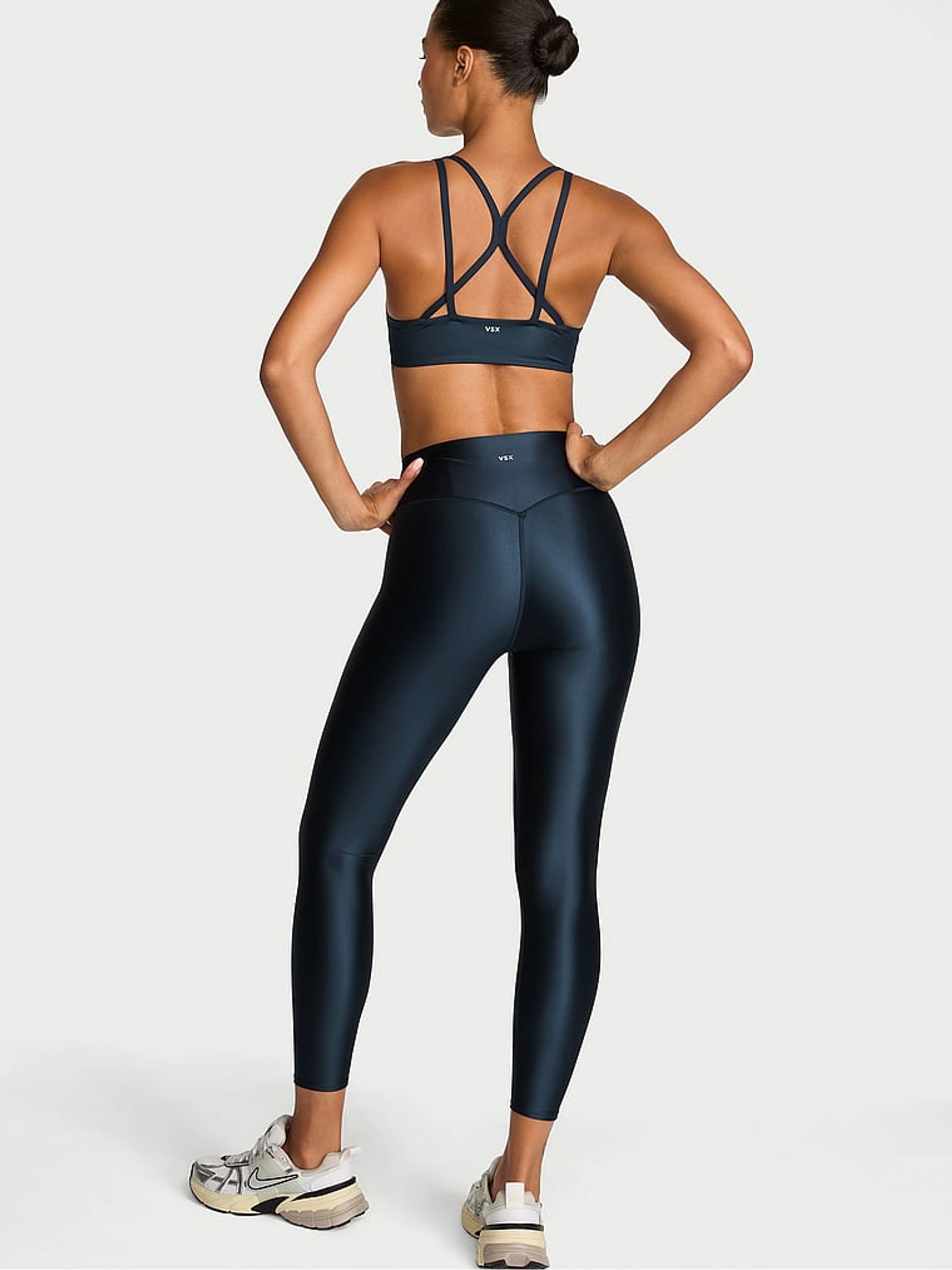 Blue GlossyTech™ High Rise Leggings - Image 2 of 2