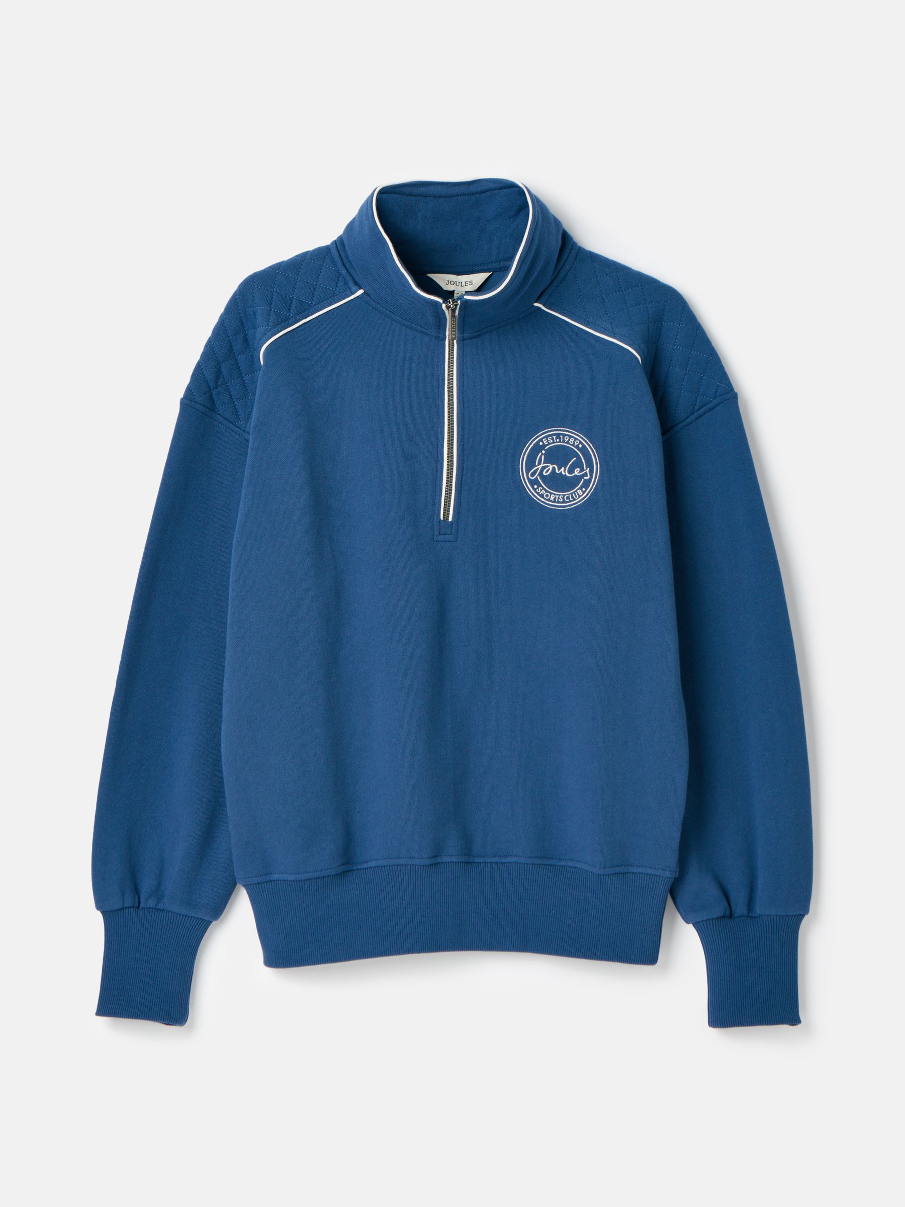 Racquet Blue Cotton Quarter Zip Sweatshirt - Image 10 of 10