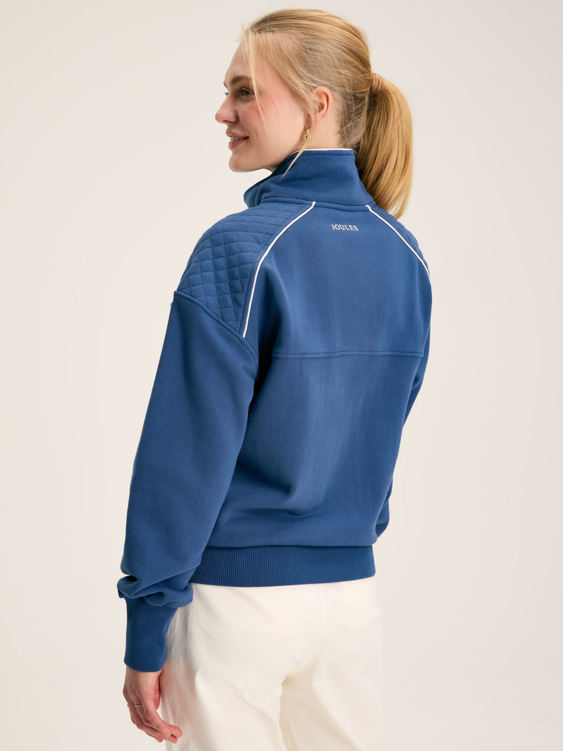 Racquet Blue Cotton Quarter Zip Sweatshirt - Image 5 of 10