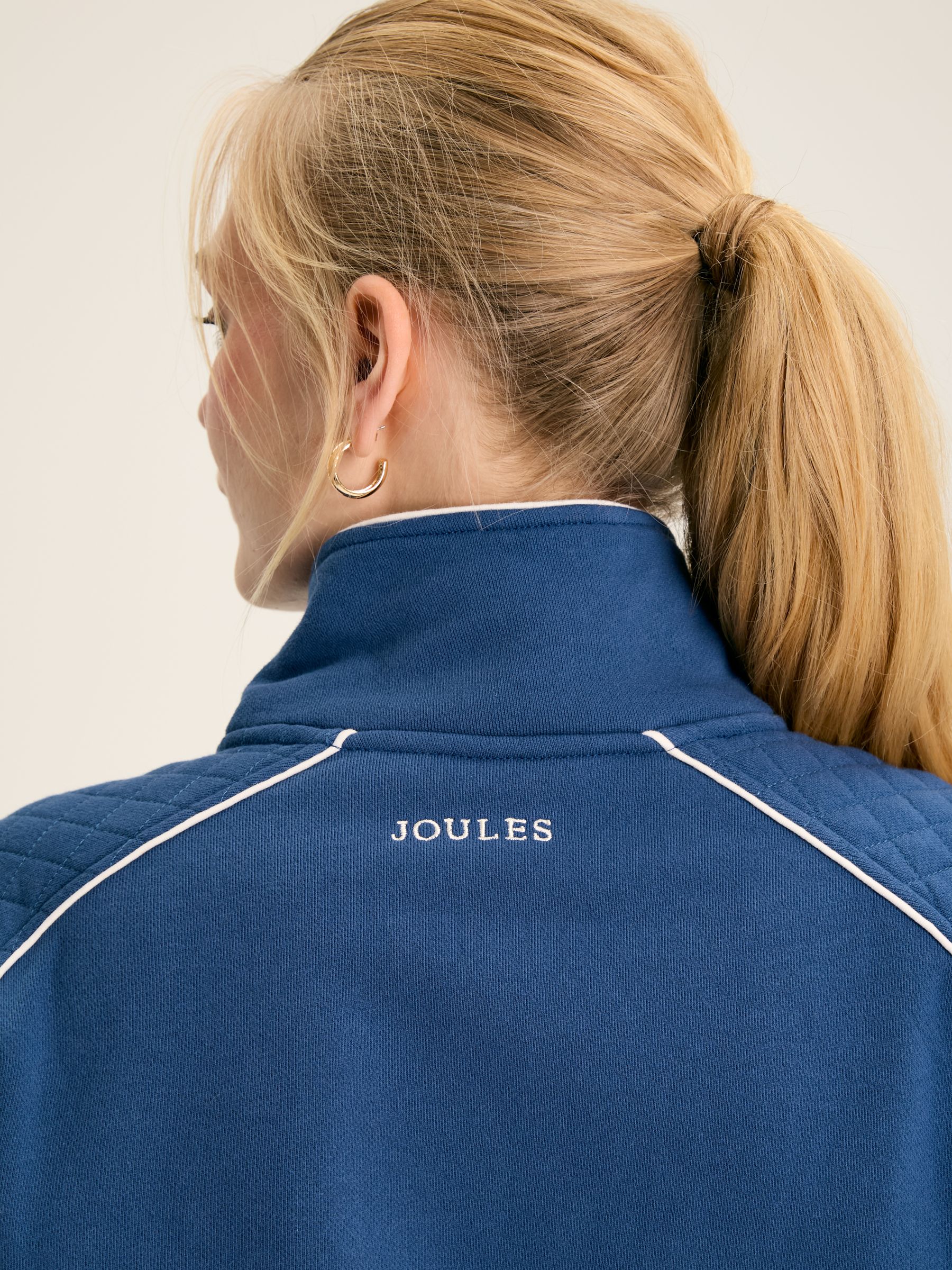Racquet Blue Cotton Quarter Zip Sweatshirt - Image 8 of 10