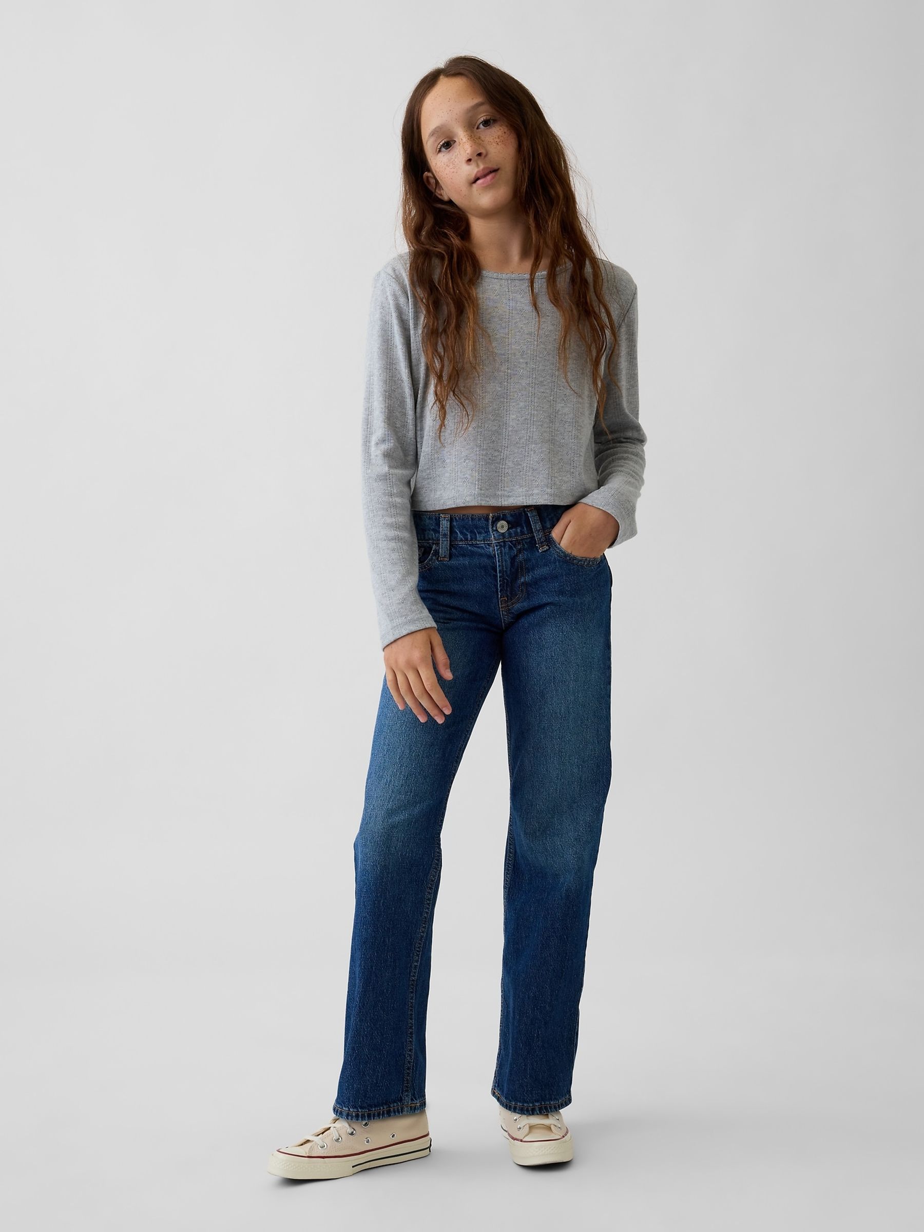 Dark Wash Blue Straight Jeans - Image 3 of 5