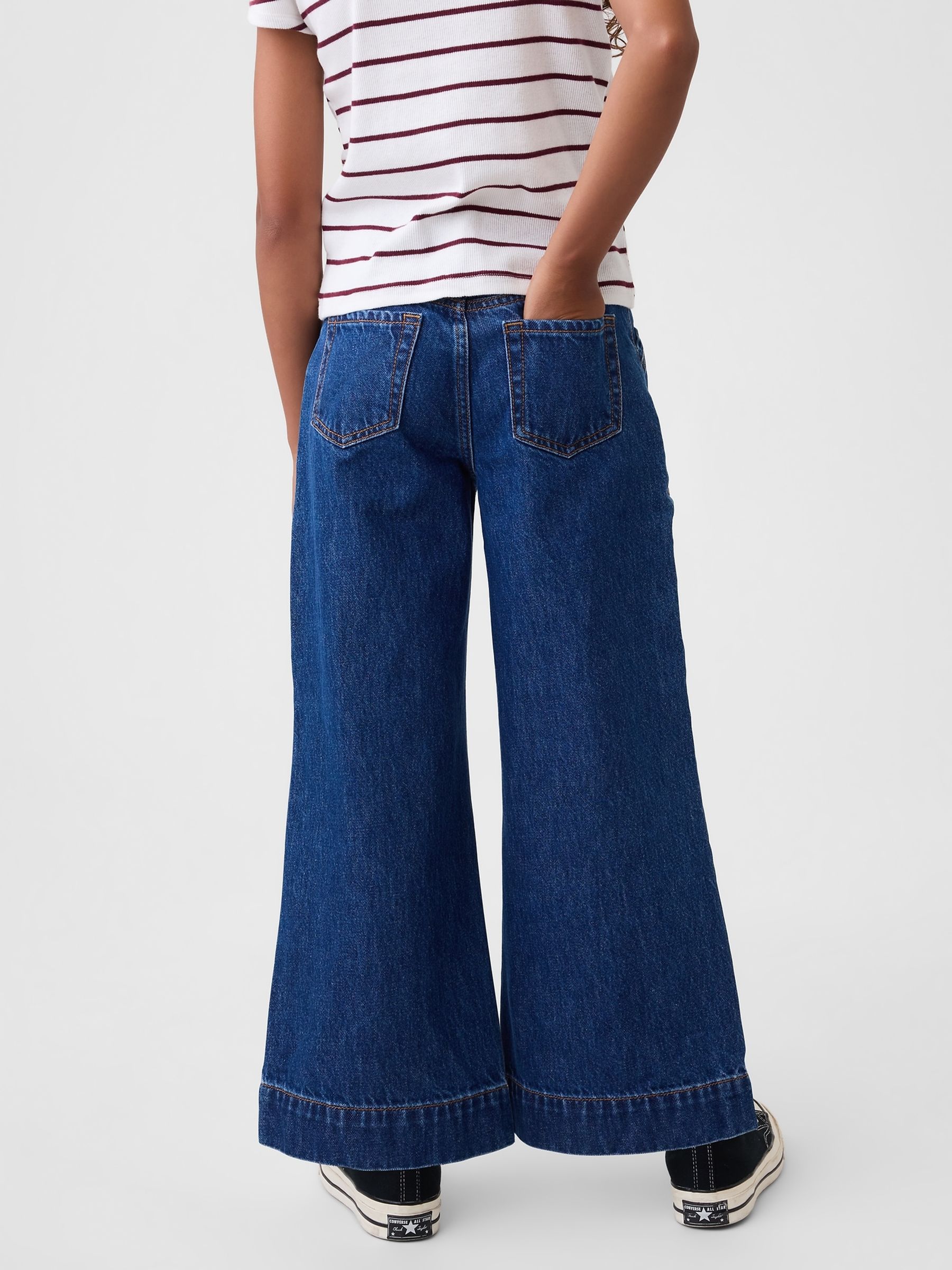 Medium Wash High Rise Stride Wide-Leg Ankle Jeans - Image 2 of 5