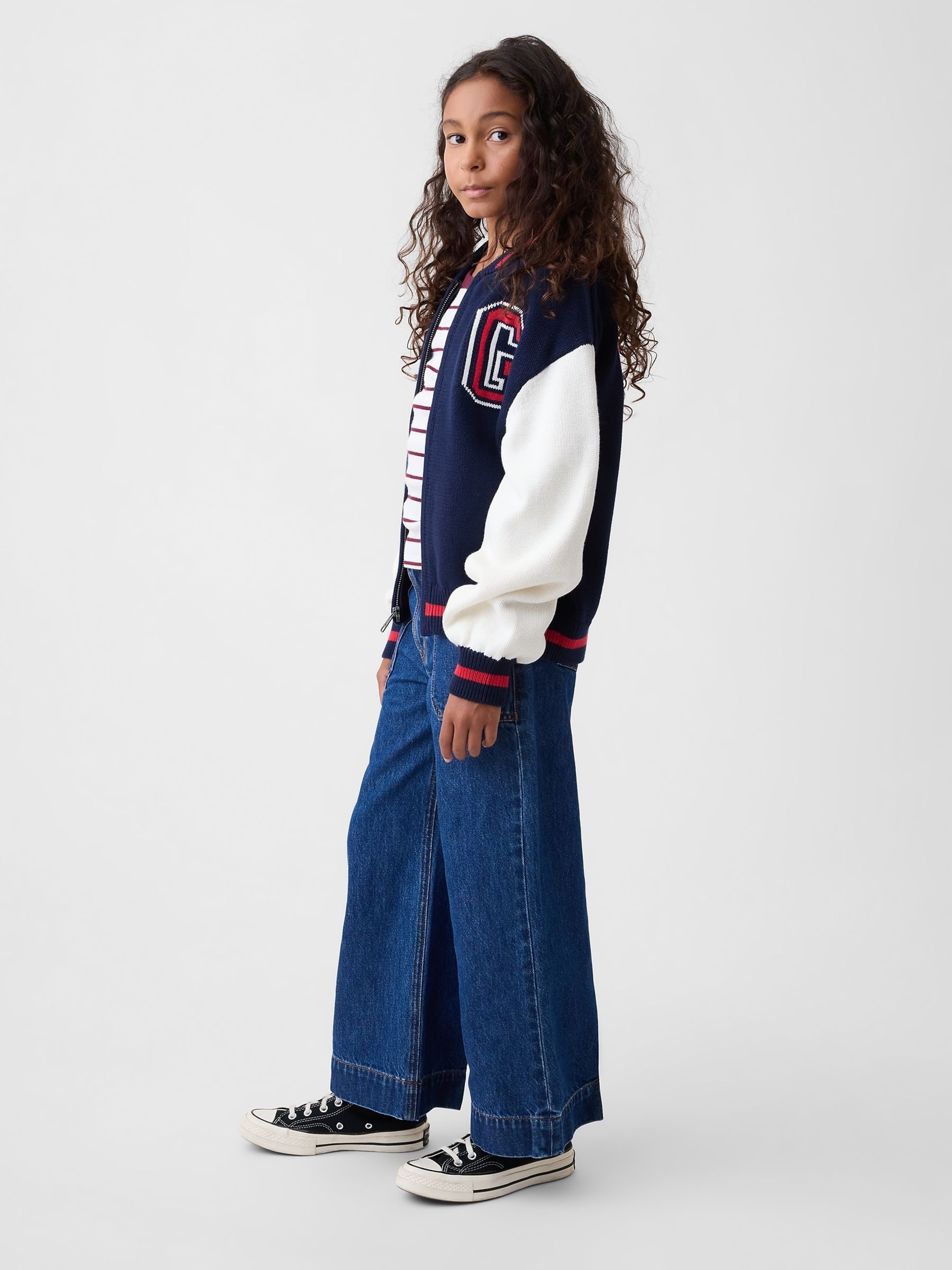 Medium Wash High Rise Stride Wide-Leg Ankle Jeans - Image 4 of 5