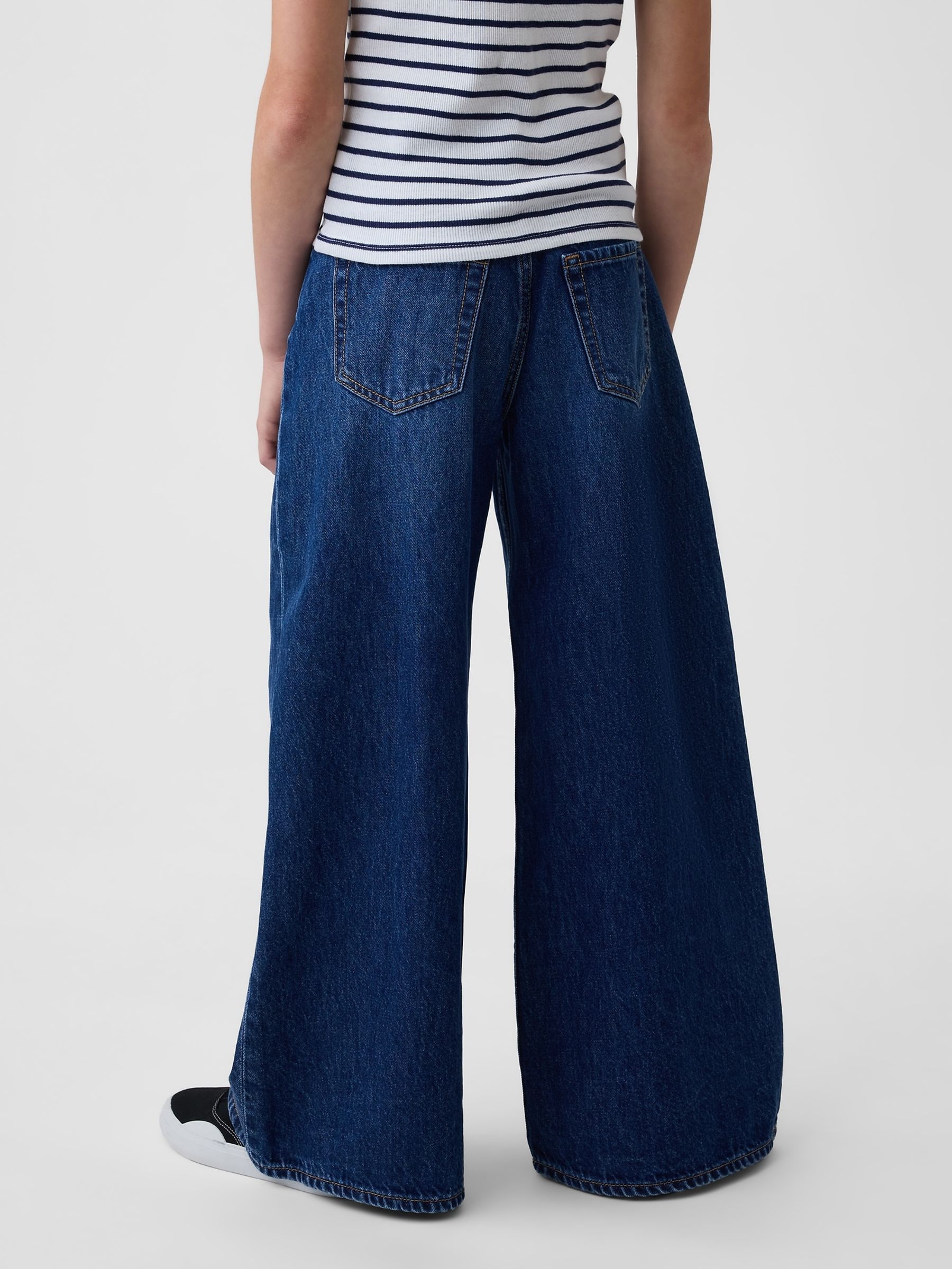 Dark Wash Yoke Front Low Rise Embroidered I Heart NY Baggy Jeans - Image 2 of 5