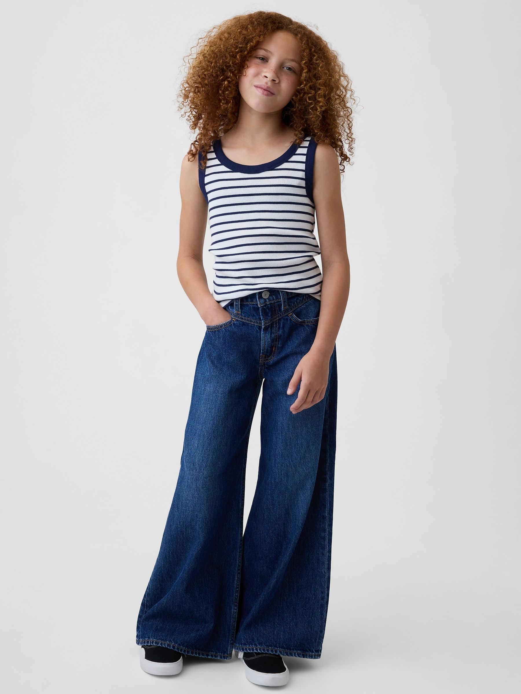 Dark Wash Yoke Front Low Rise Embroidered I Heart NY Baggy Jeans - Image 3 of 5