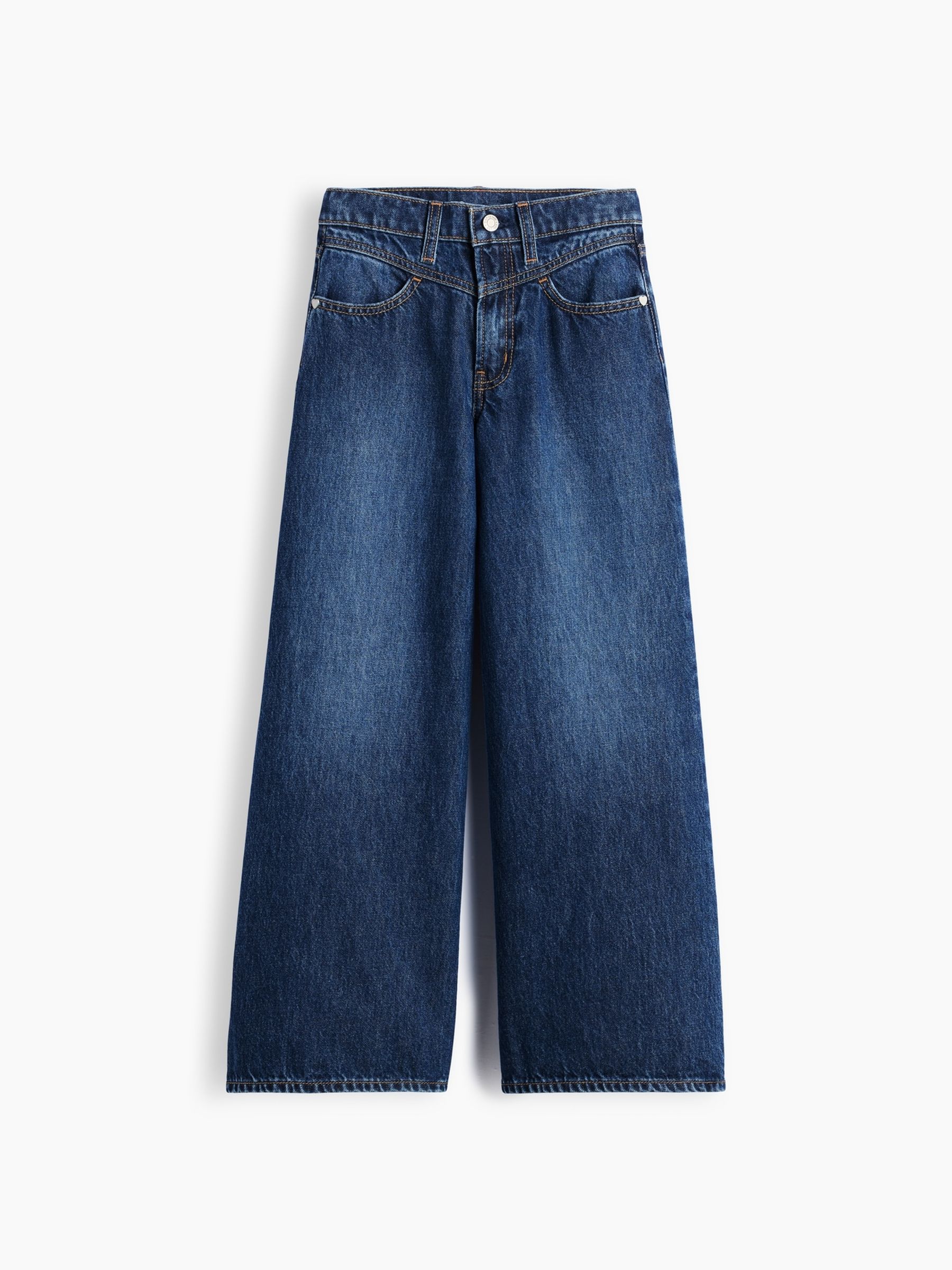 Dark Wash Yoke Front Low Rise Embroidered I Heart NY Baggy Jeans - Image 5 of 5