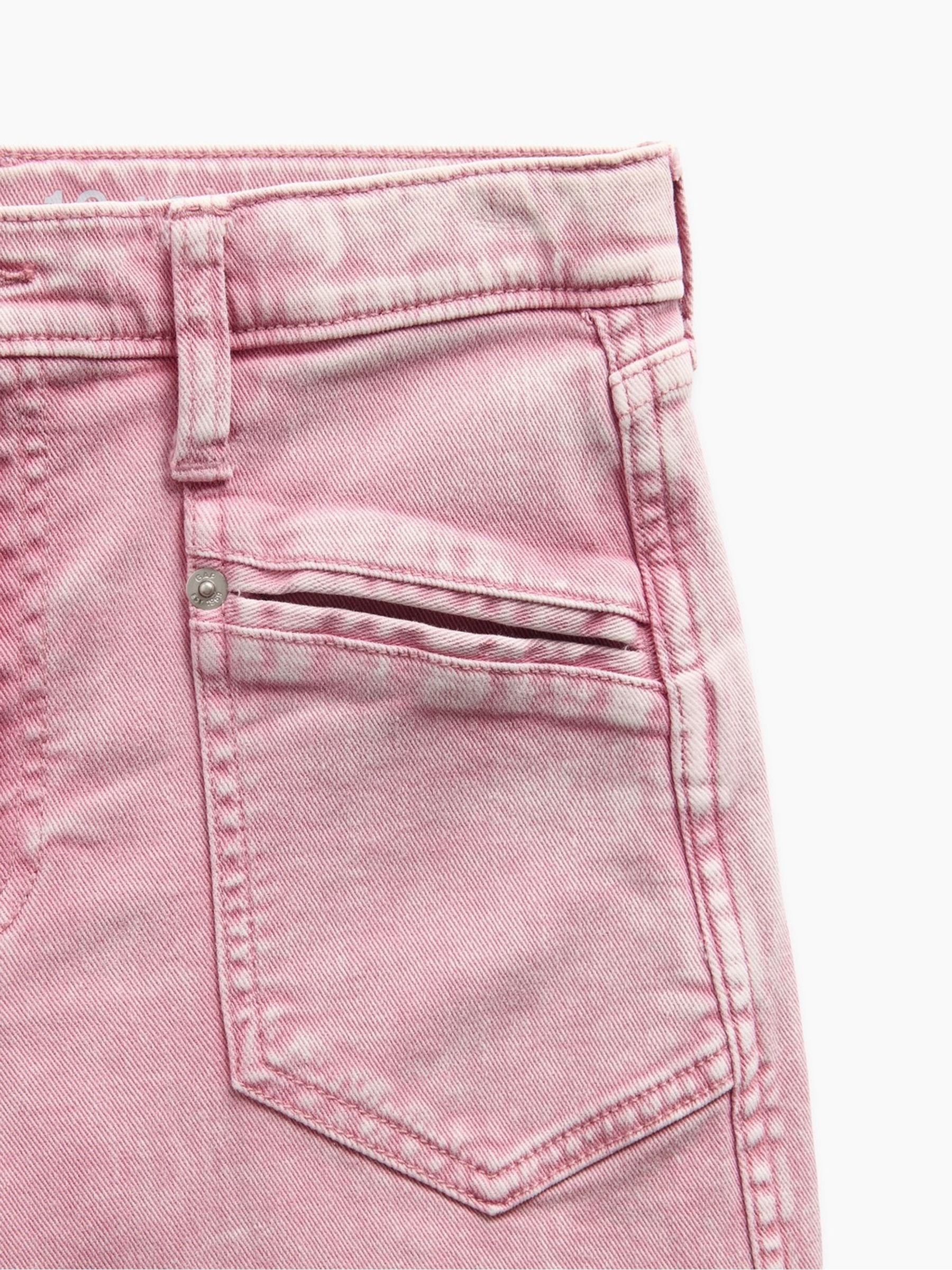 Pink Low Rise Stride Bow Pocket Wide-Leg Jeans - Image 4 of 6
