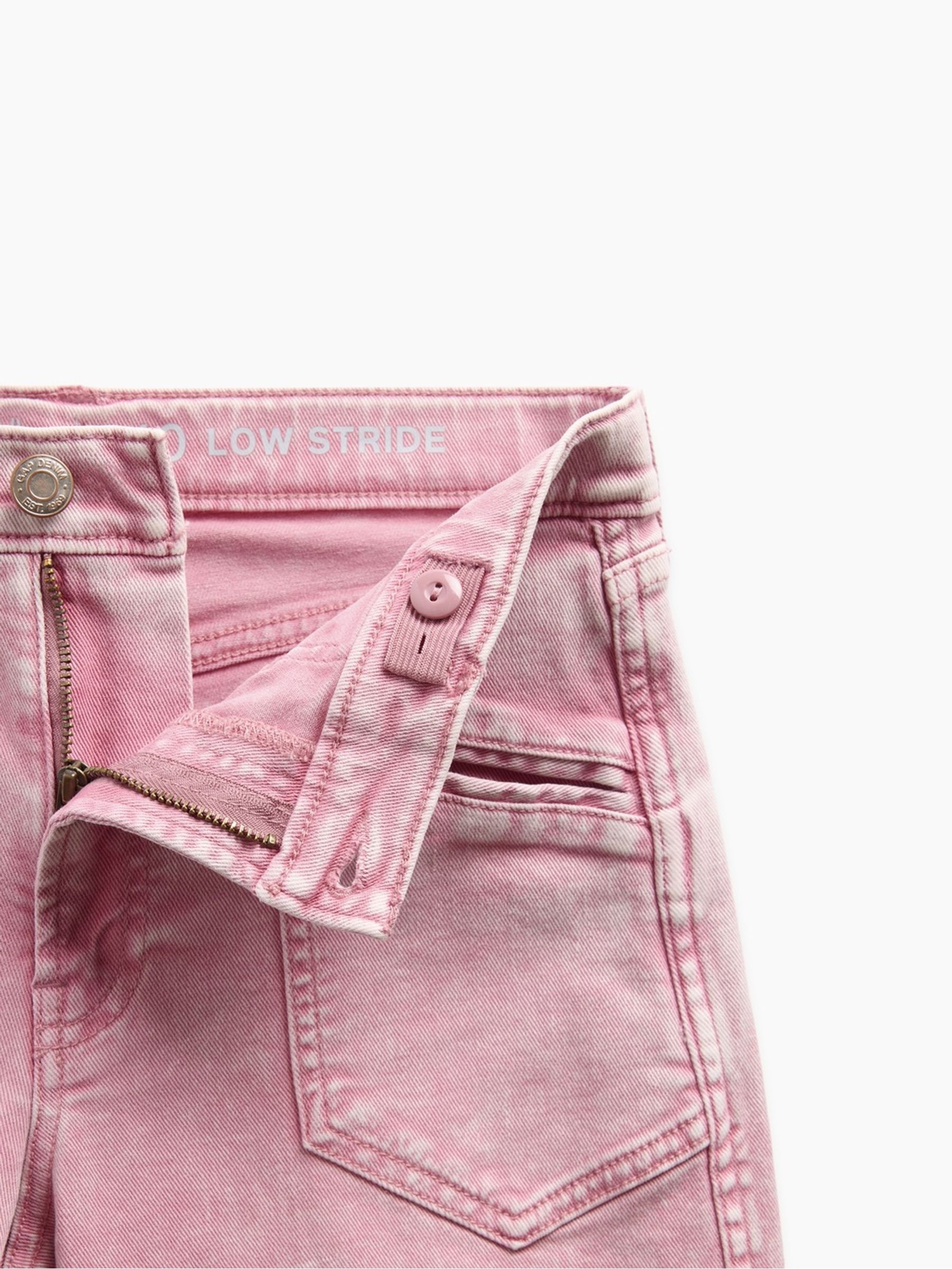 Pink Low Rise Stride Bow Pocket Wide-Leg Jeans - Image 5 of 6