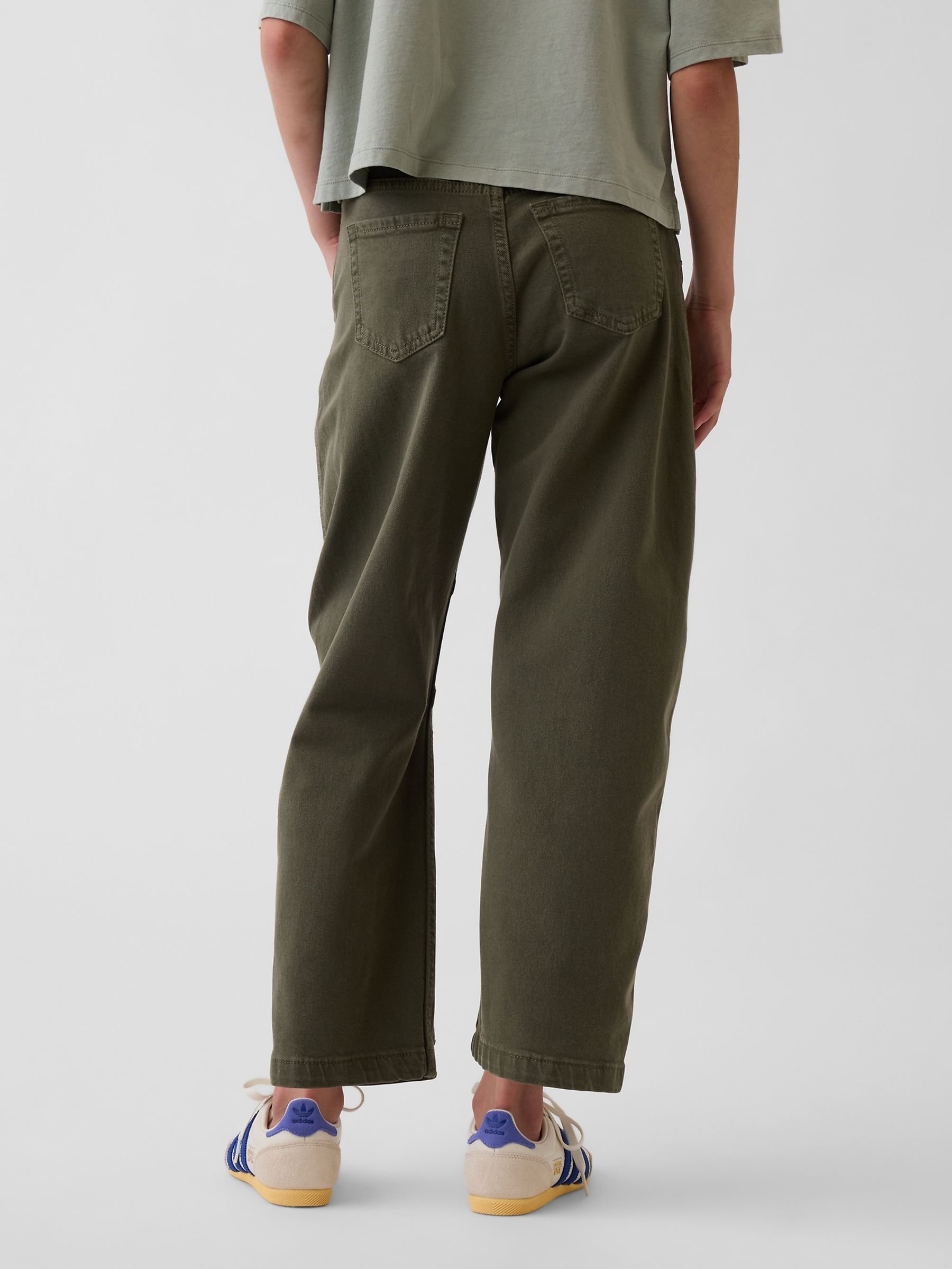 Green High Rise Barrel Jeans - Image 2 of 5 Green High Rise Barrel Jeans - Image 2 of 5