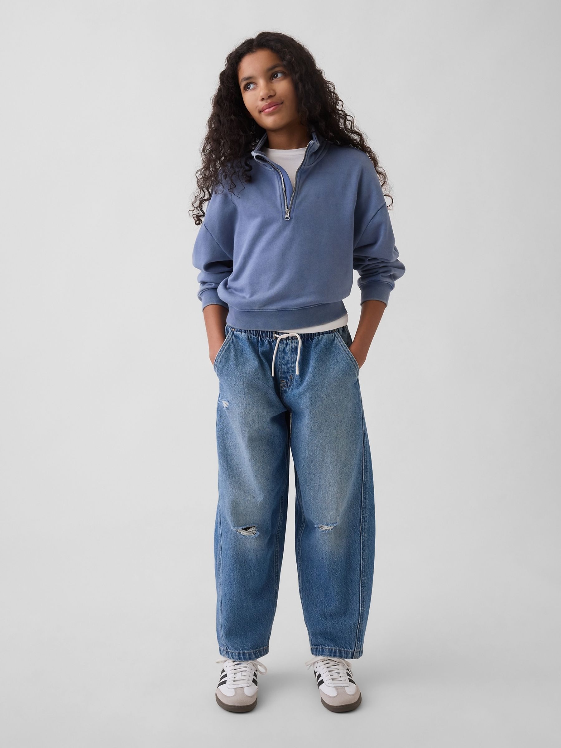 Medium Wash High Rise Easy Barrel Jeans - Image 3 of 5