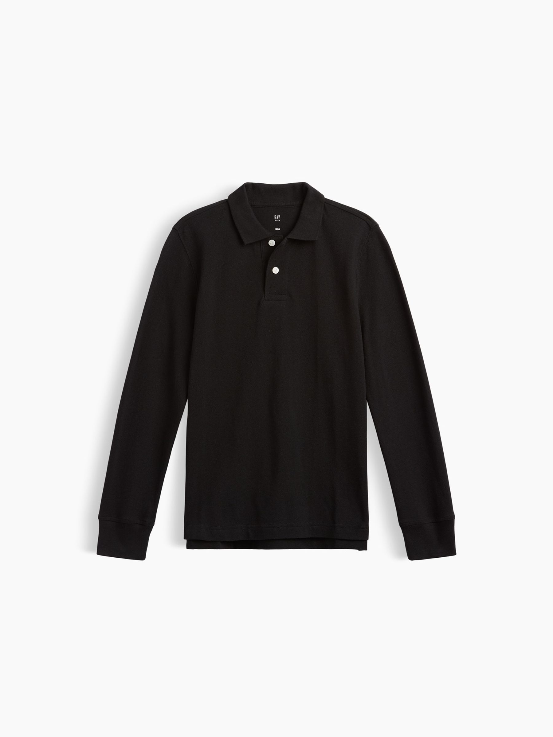 Black Uniform Pique Long Sleeve Polo Shirt - Image 1 of 3