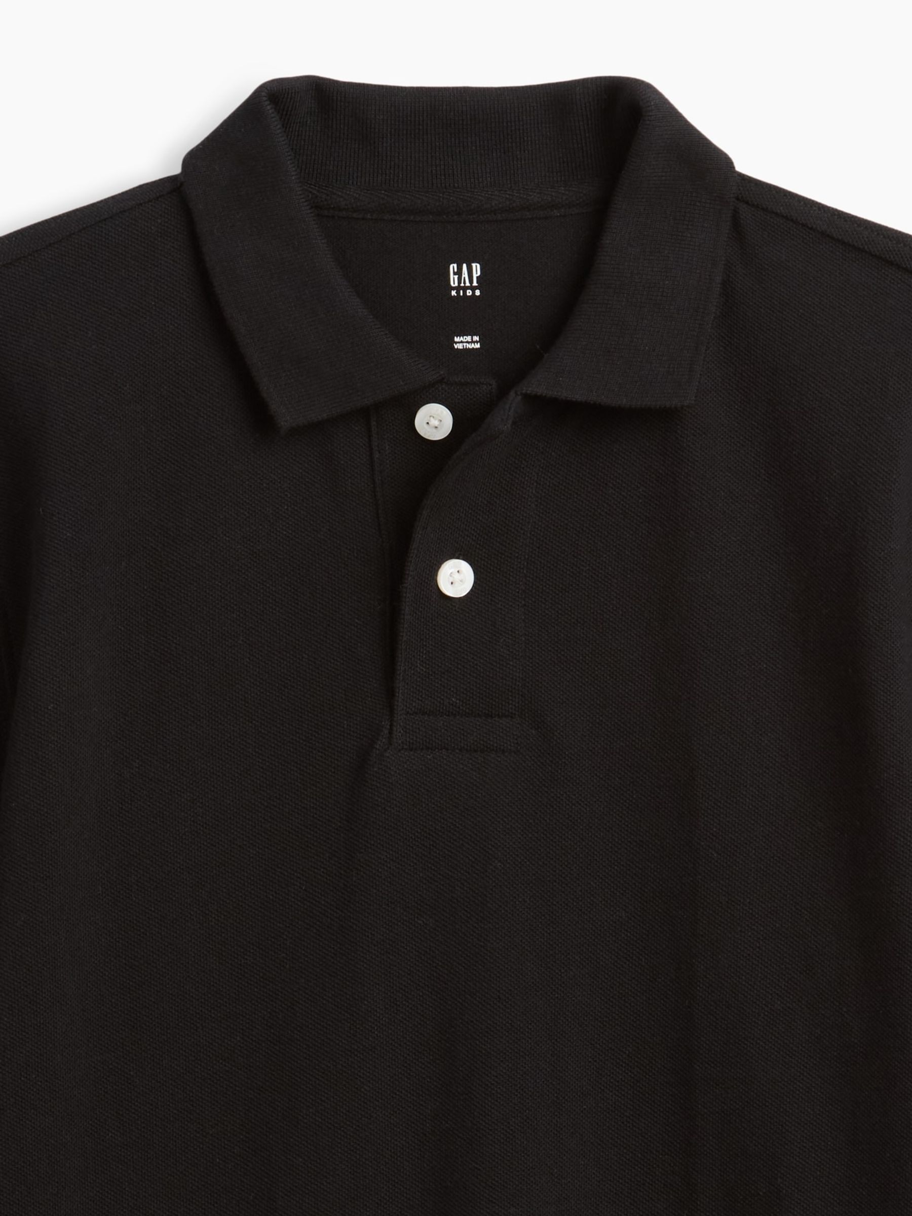 Black Uniform Pique Long Sleeve Polo Shirt - Image 3 of 3