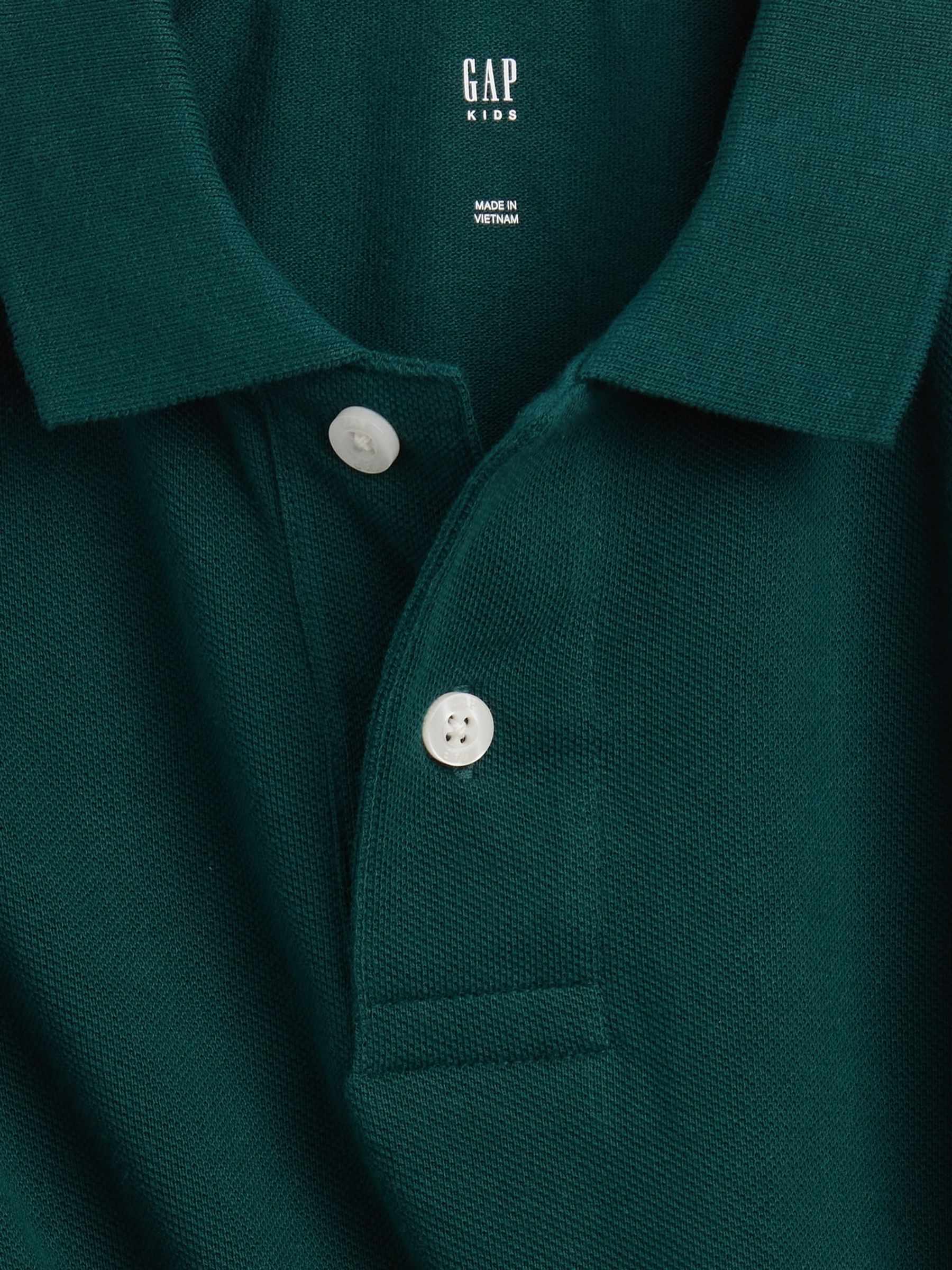 Green Uniform Pique Long Sleeve Polo Shirt - Image 3 of 3