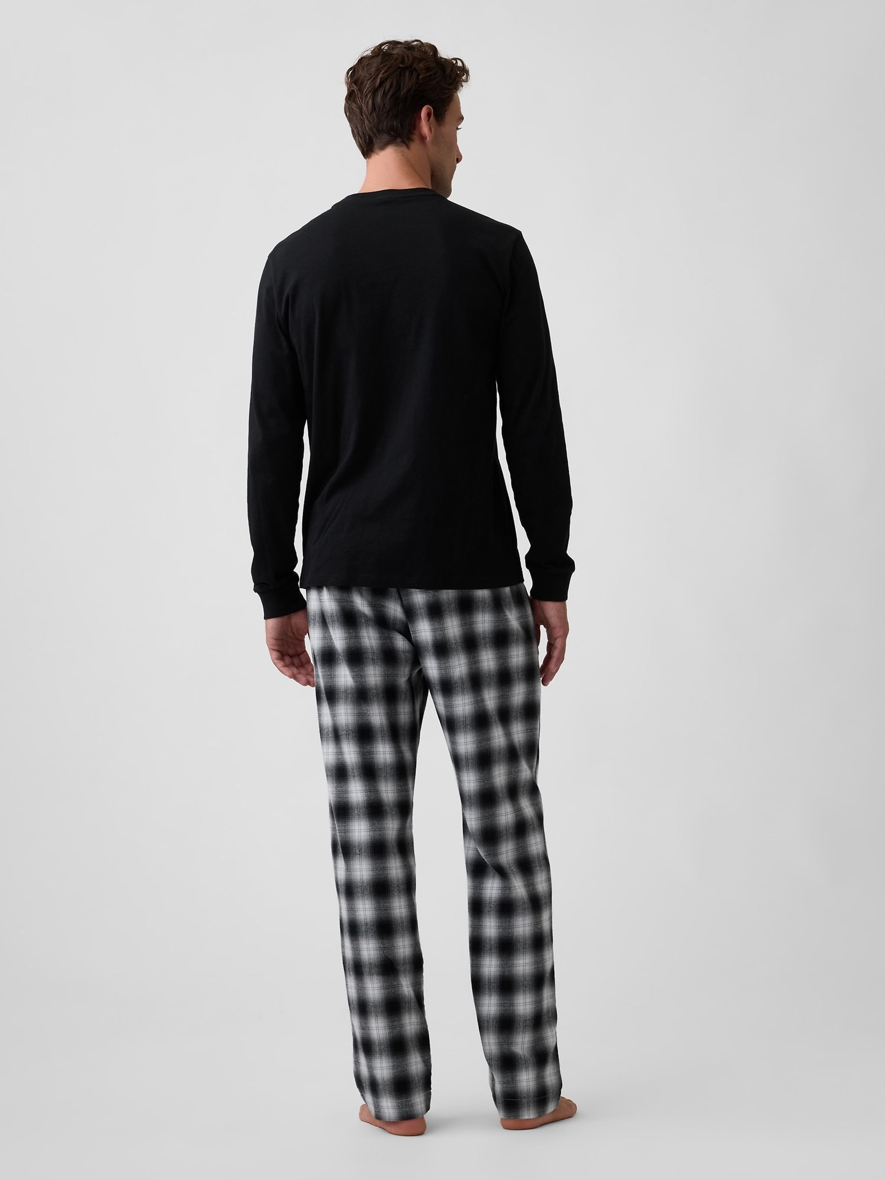 Black Check Relaxed Flannel Pyjama Bottoms - Image 2 of 4