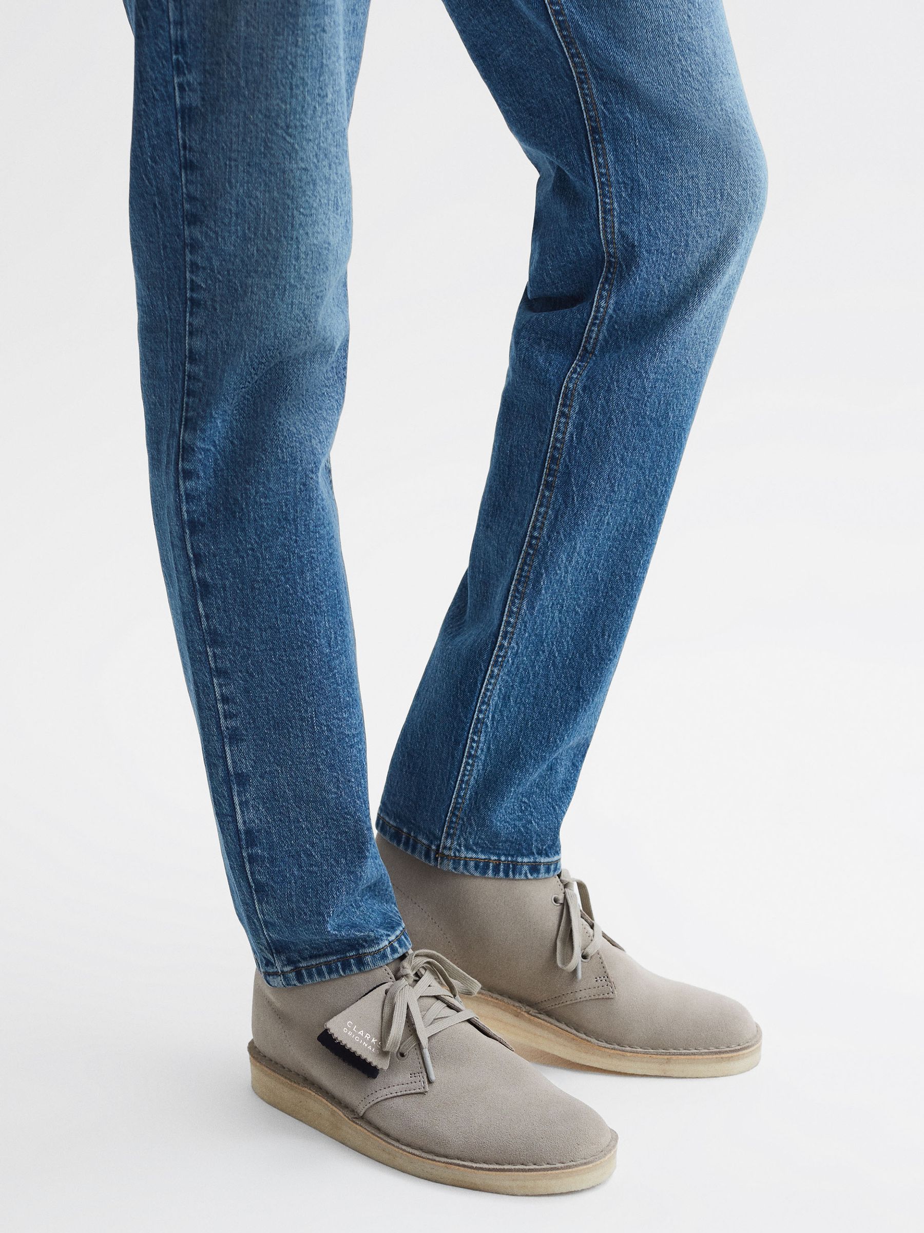 Clarks Originals Suede Desert Boots in Stone - Image 3 of 6